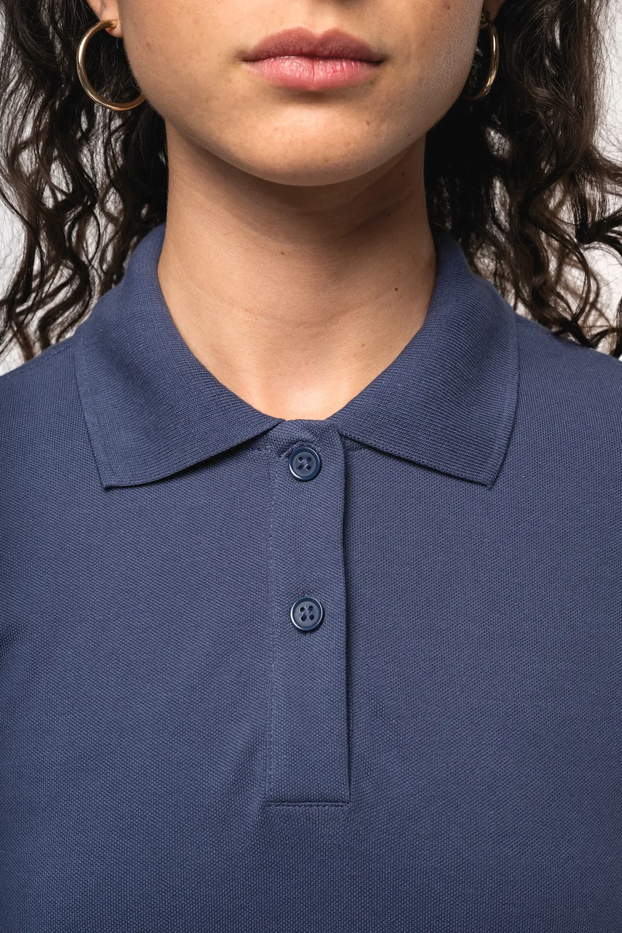 Kurzarm-Polohemd für Damen. Aus Baumwollpiqué