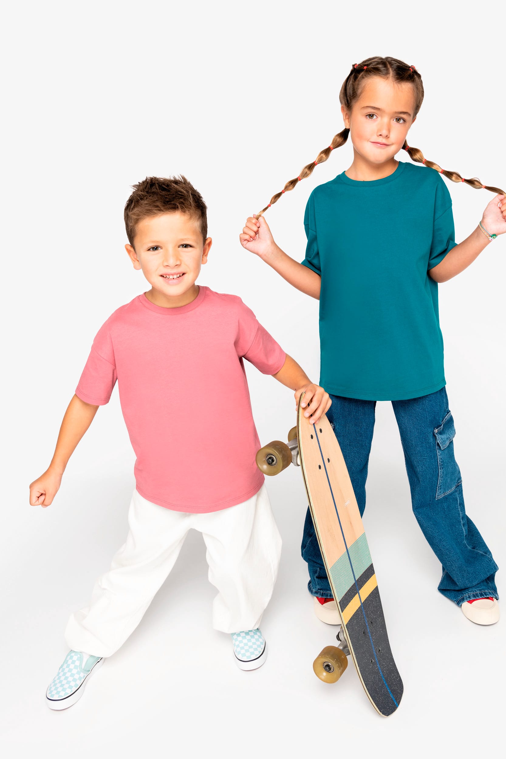 Umweltfreundliches T-Shirt mit hängenden Schultern für Kinder