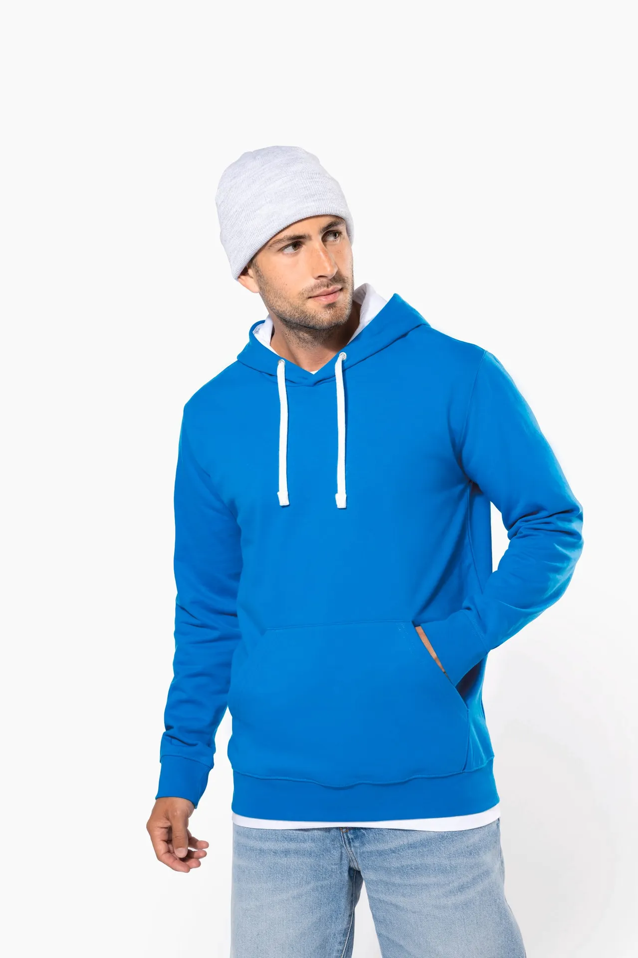 Herren-kapuzensweatshirt bicolor
