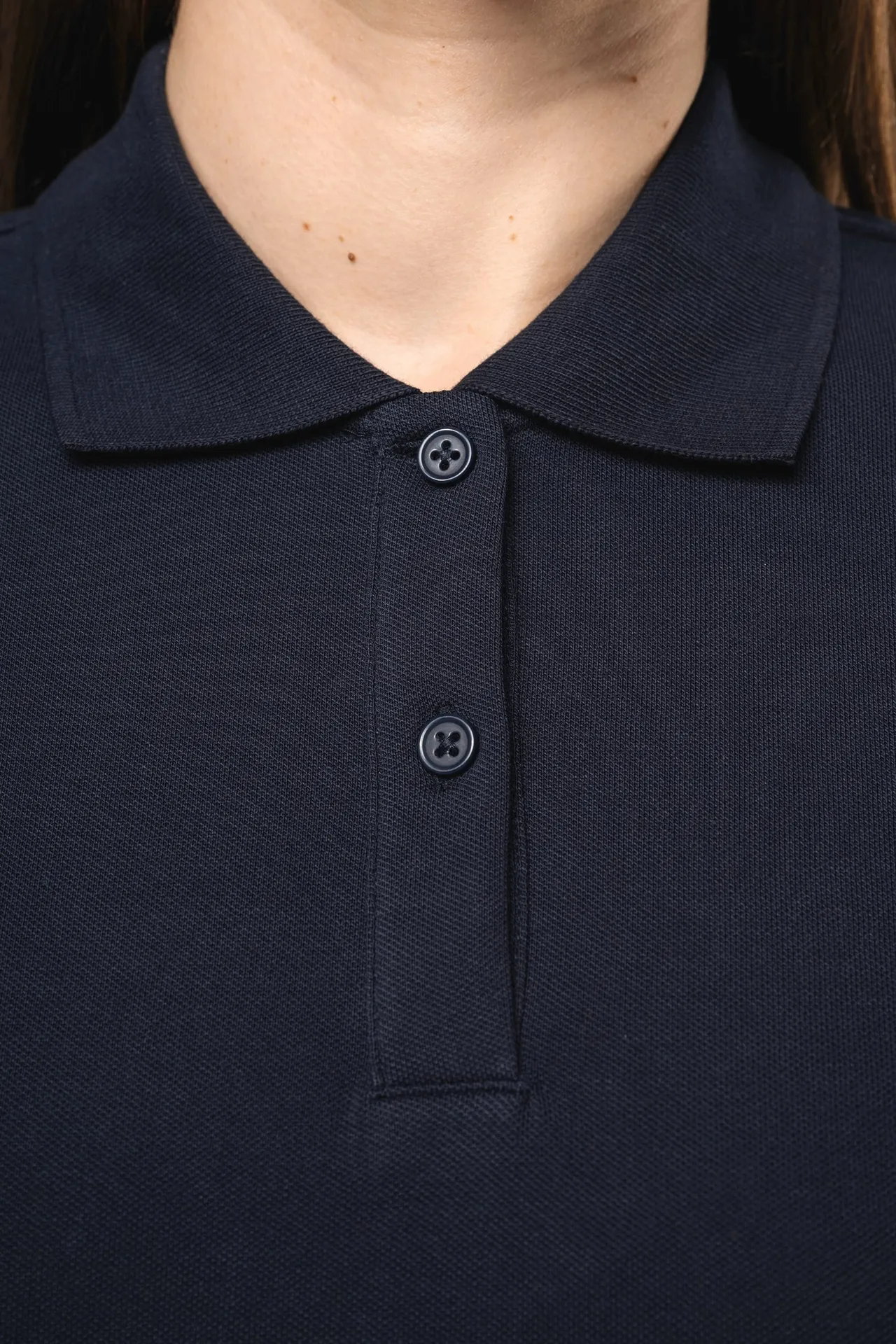 Kurzarm-Polohemd für Damen. Aus Baumwollpiqué