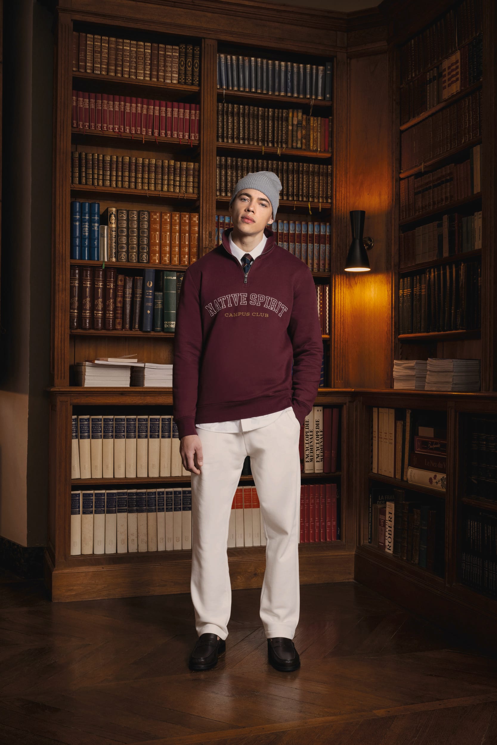 Umweltfreundliches Sweatshirt mit Stehkragen und Reißverschluss für Herren