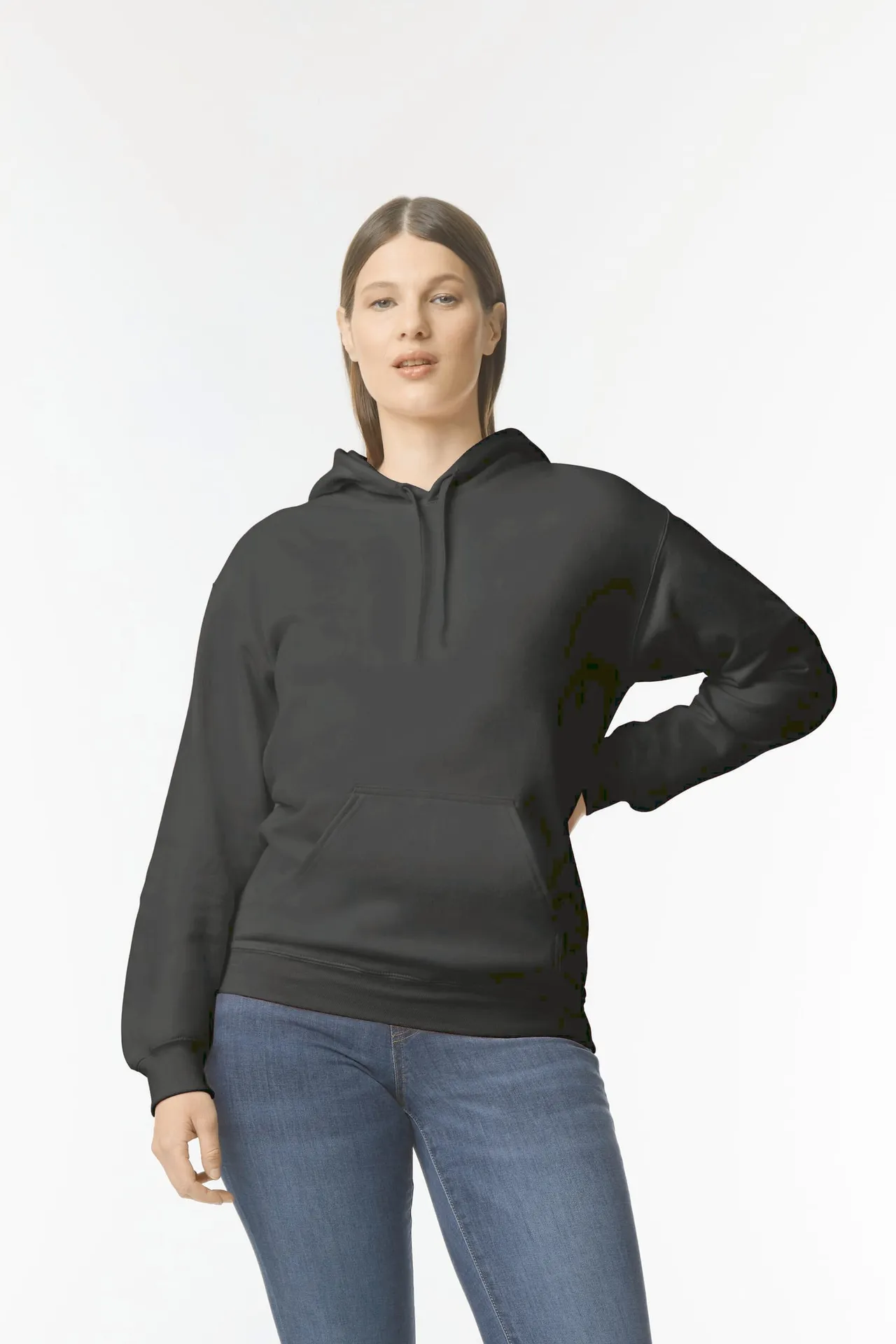 Kapuzensweatshirt mit Rundhalsausschnitt Midweight Softstyle