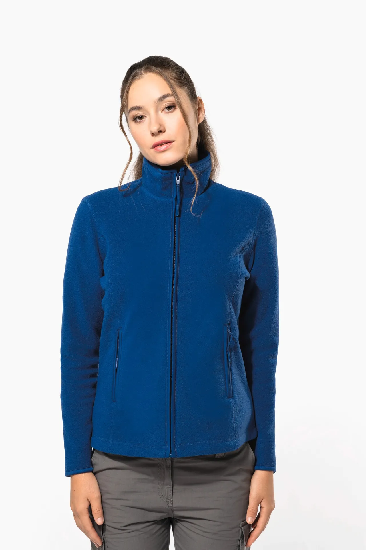 Mikrofleece-Jacke mit Reißverschluss für Damen
