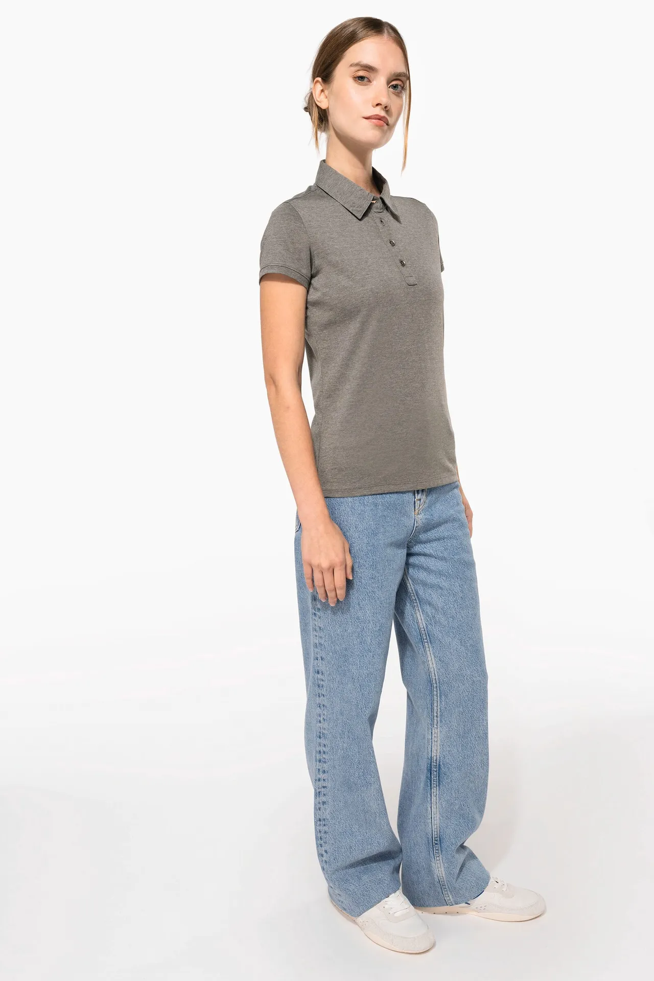 Jersey-Kurzarm-Polohemd für Damen