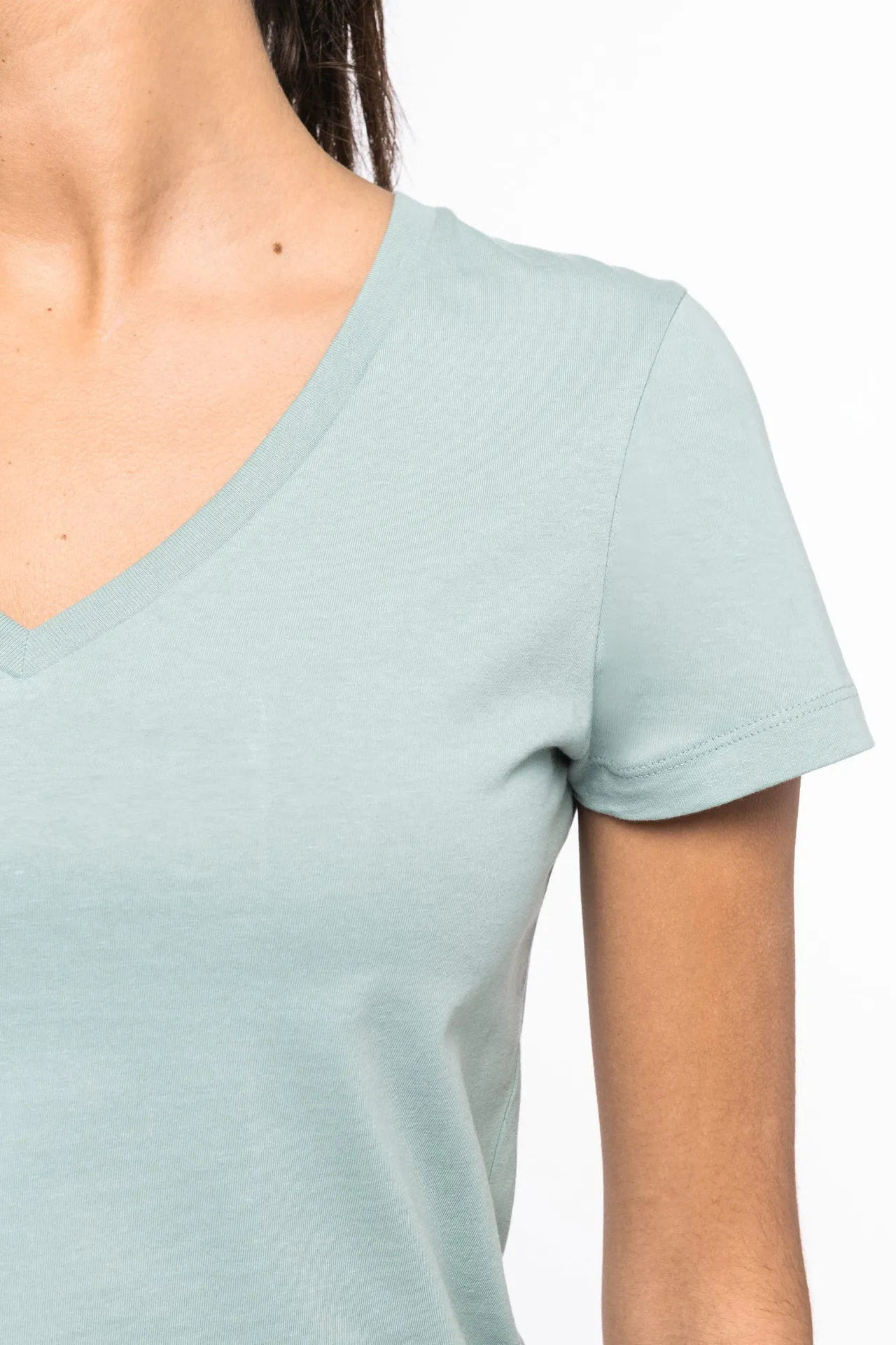 Damen Umweltfreundliches T-Shirt mit V-Ausschnitt