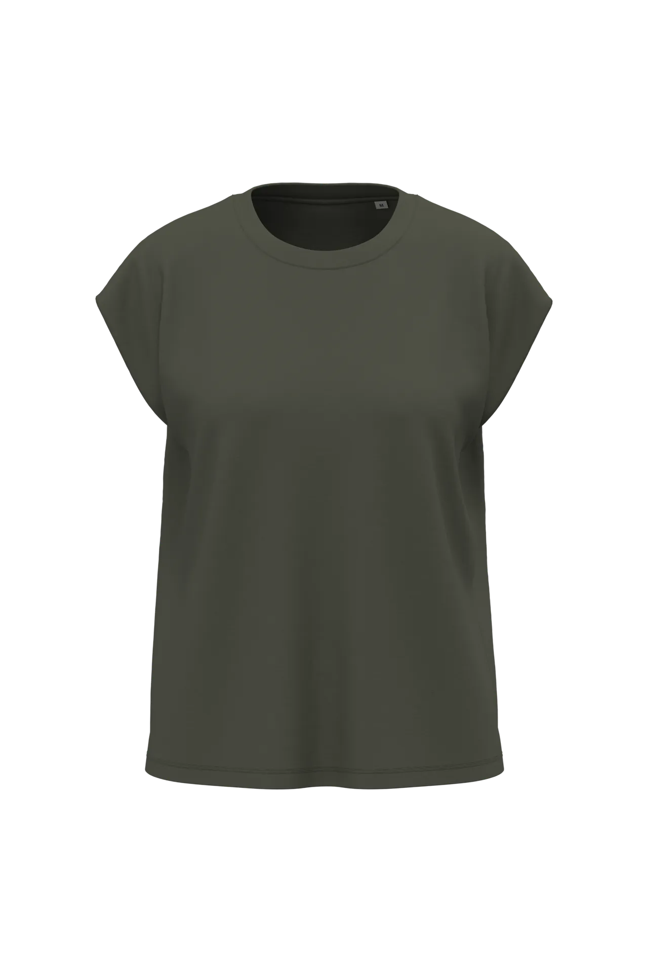 Nachhaltiges ärmelloses Damen-T-Shirt mit Schulterpolstern