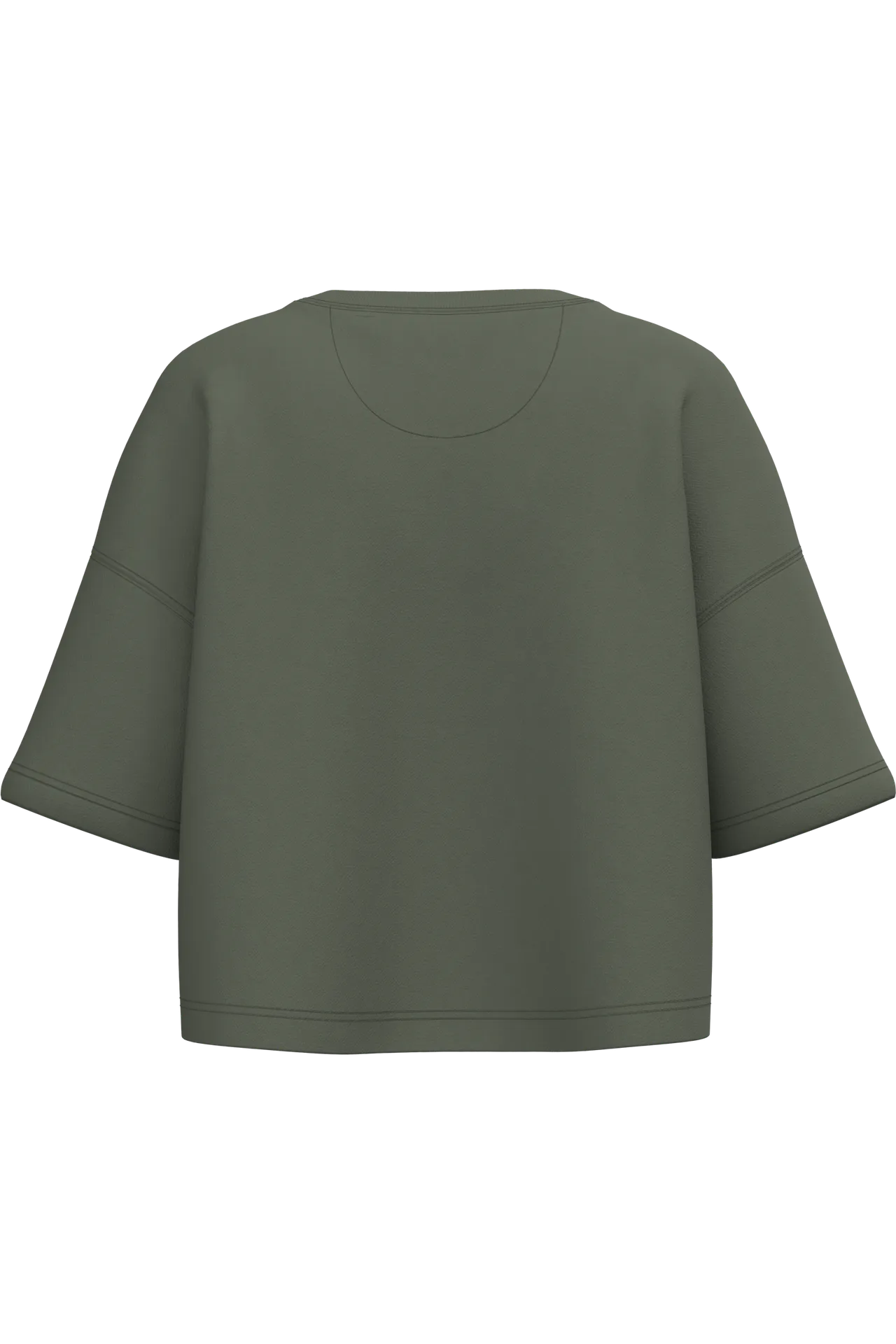 Damen Cropped-Sweatshirt mit kurzen Ärmeln und Rundhalsausschnitt