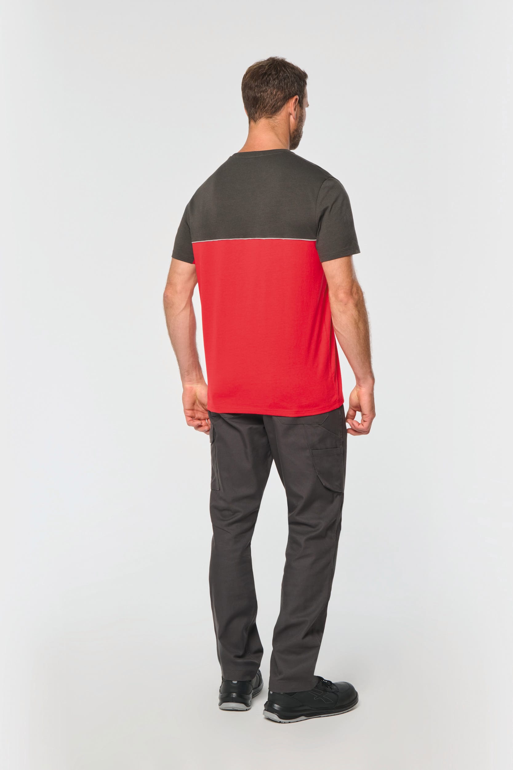 Zweifarbiges umweltfreundliches Unisex-T-Shirt mit kurzen Ärmeln