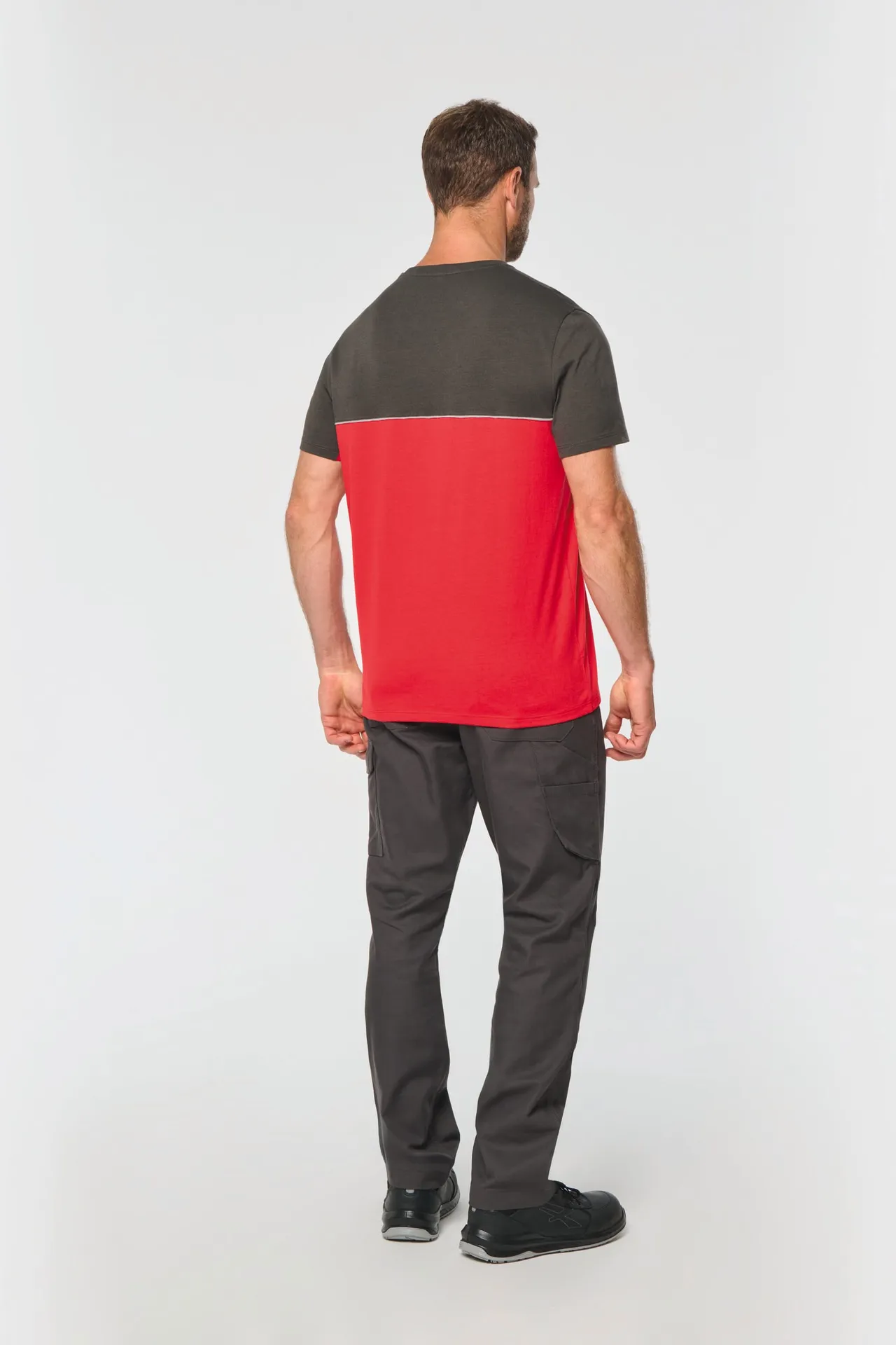 Zweifarbiges umweltfreundliches Unisex-T-Shirt mit kurzen Ärmeln