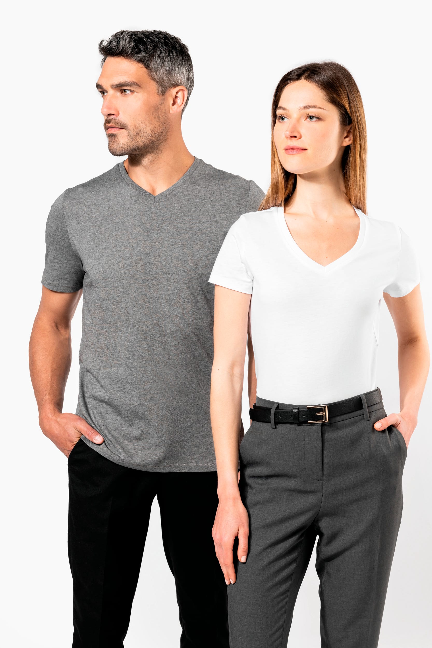 Herren-T-Shirt Supima® mit V-Ausschnitt und kurzen Ärmeln