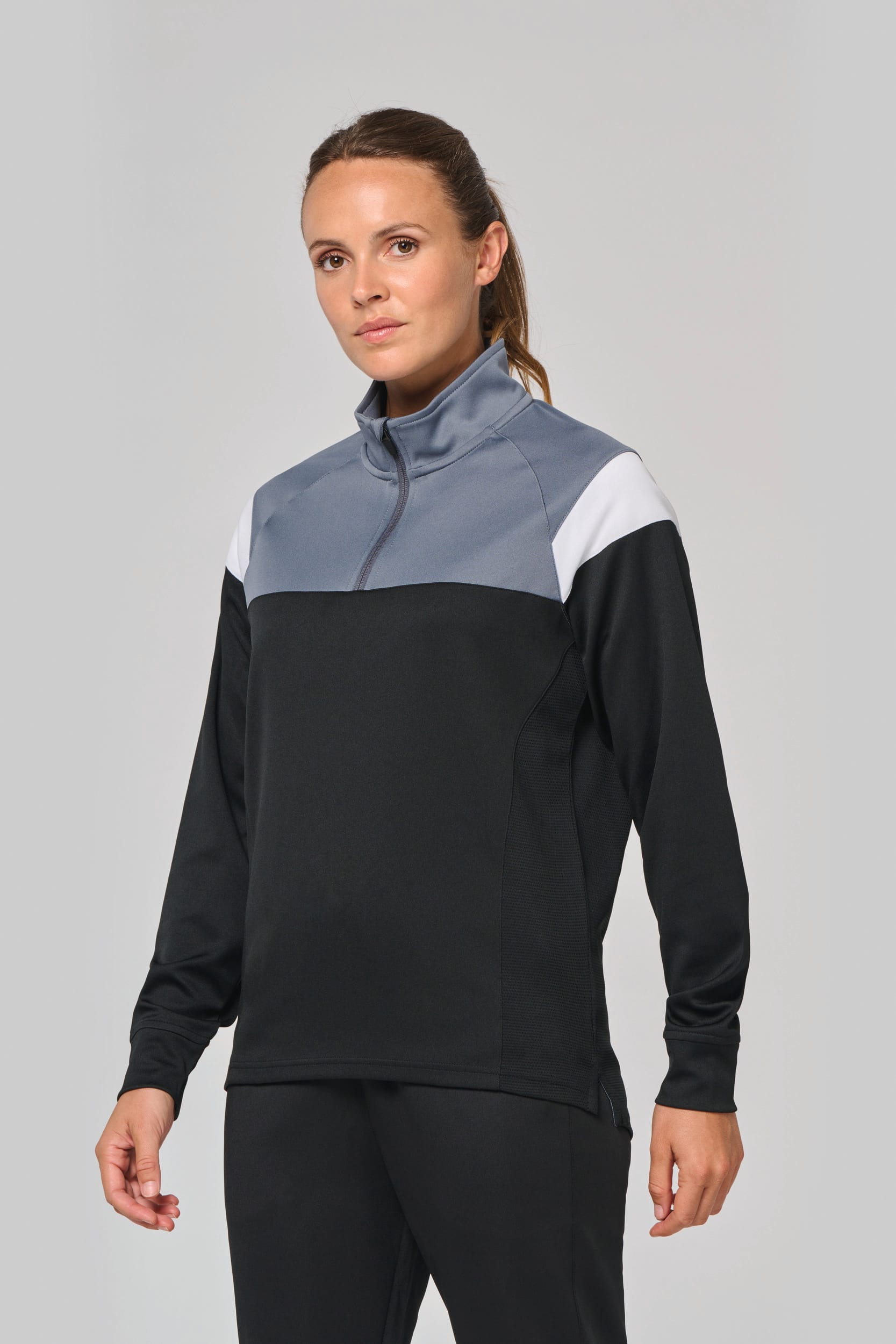 Unisex Trainings-Sweatshirt mit 1/4 Reißverschluss