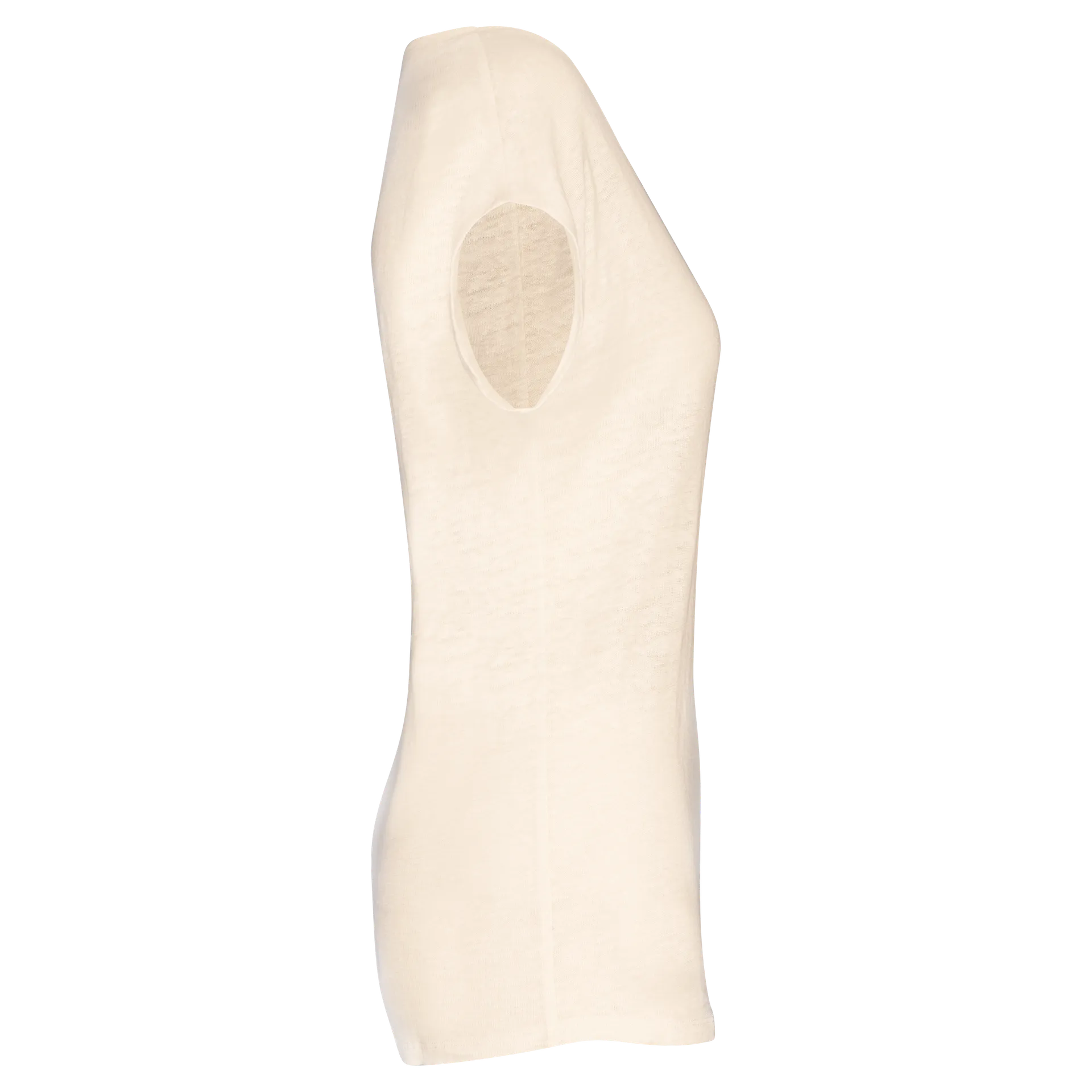 Damen-T-Shirt aus Leinen mit V-Ausschnitt