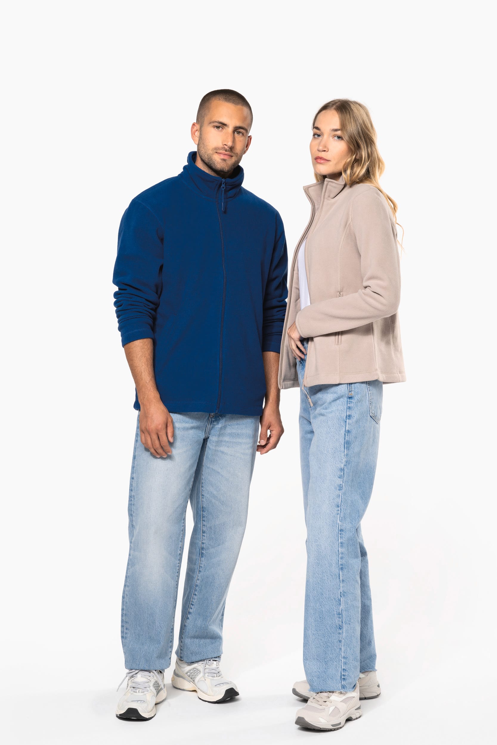 Mikrofleece-Jacke mit Reißverschluss für Damen
