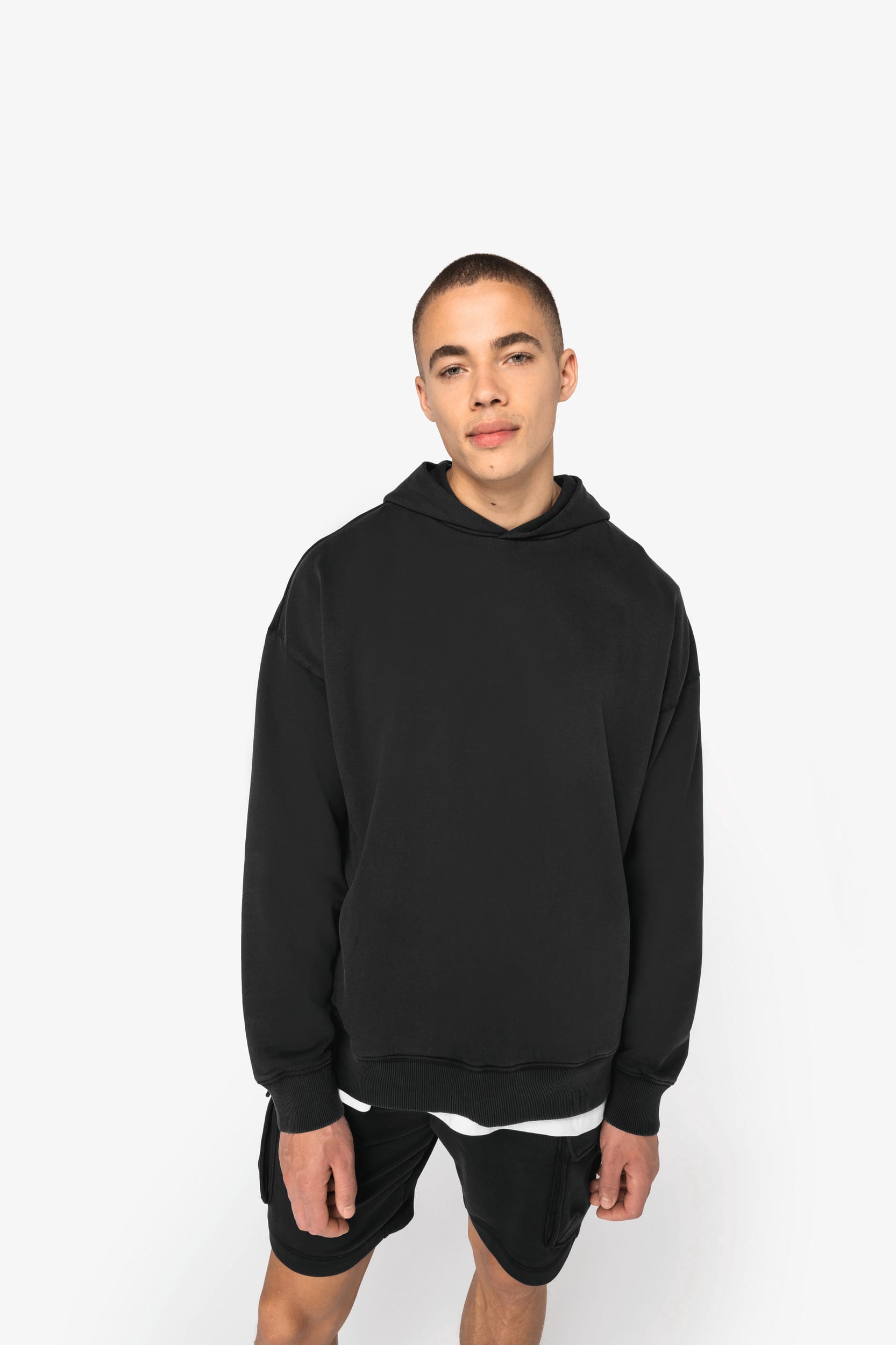 Ausgewaschenes umweltfreundliches Oversize Unisex-Kapuzensweatshirt Ausgewaschenes umweltfreundliches Oversize Unisex-Kapuzensweatshirt