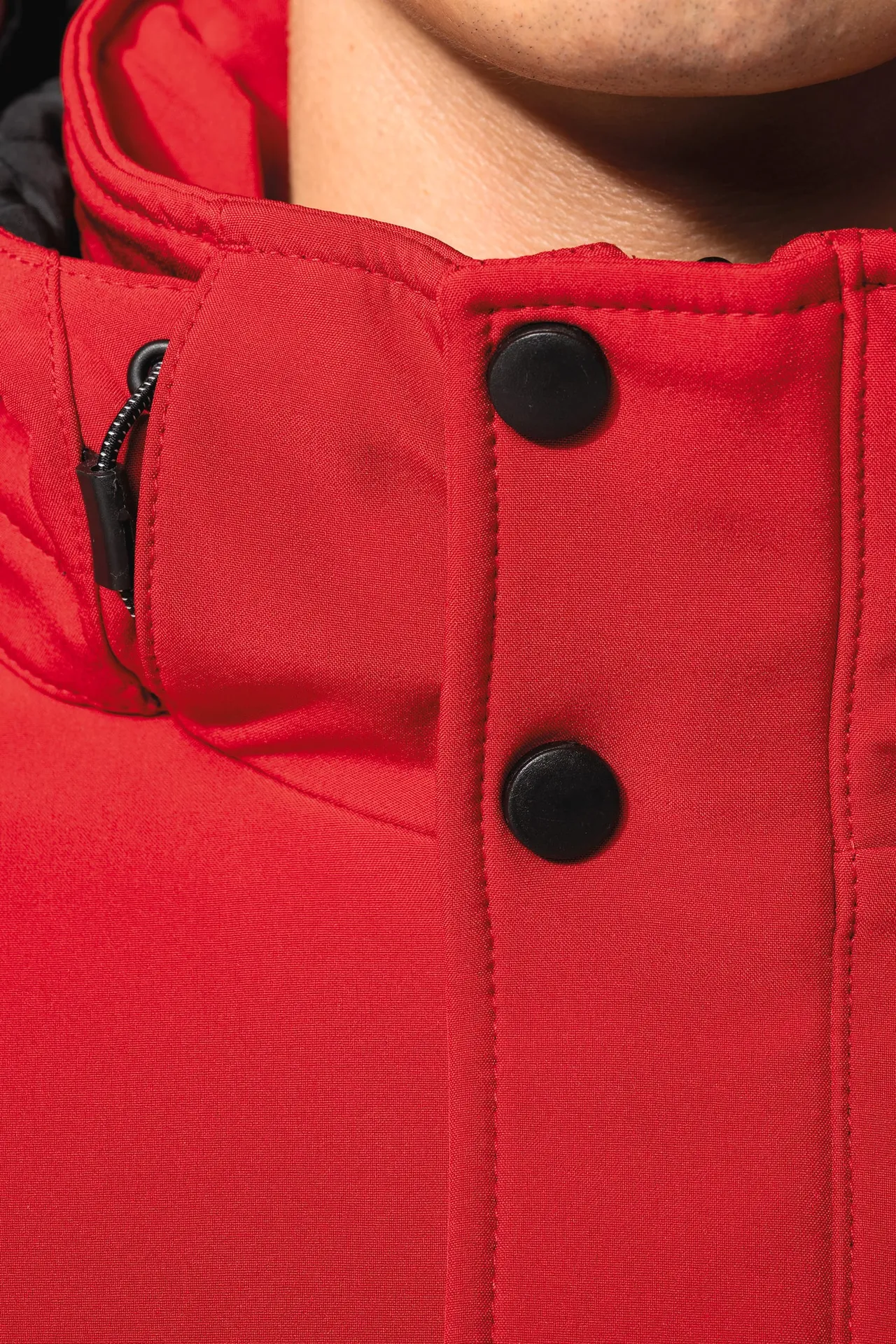 Herrenparka Softshell wattiert mit Kapuze