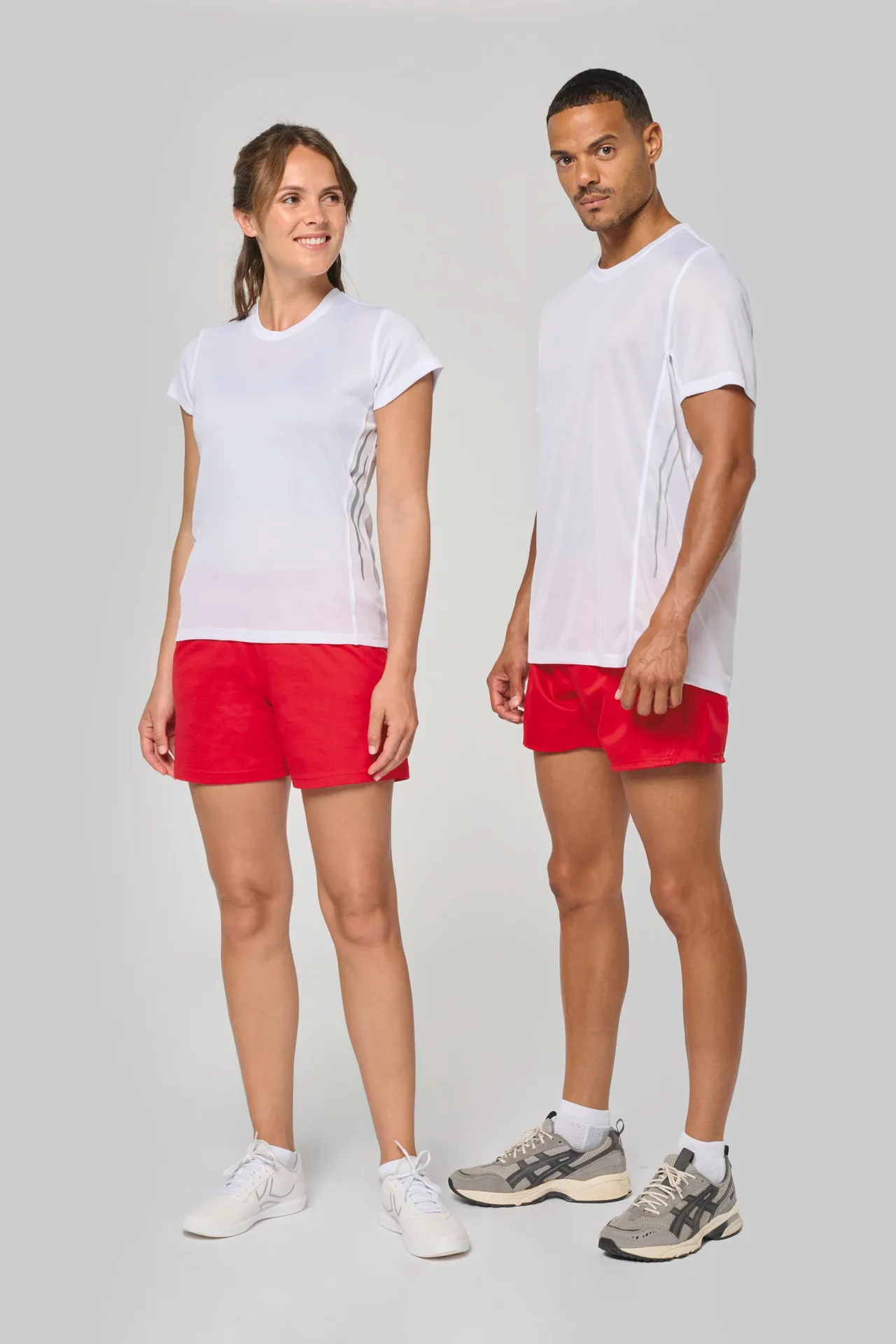 Damen Kurzarm Sport-T-Shirt. Bi-Material