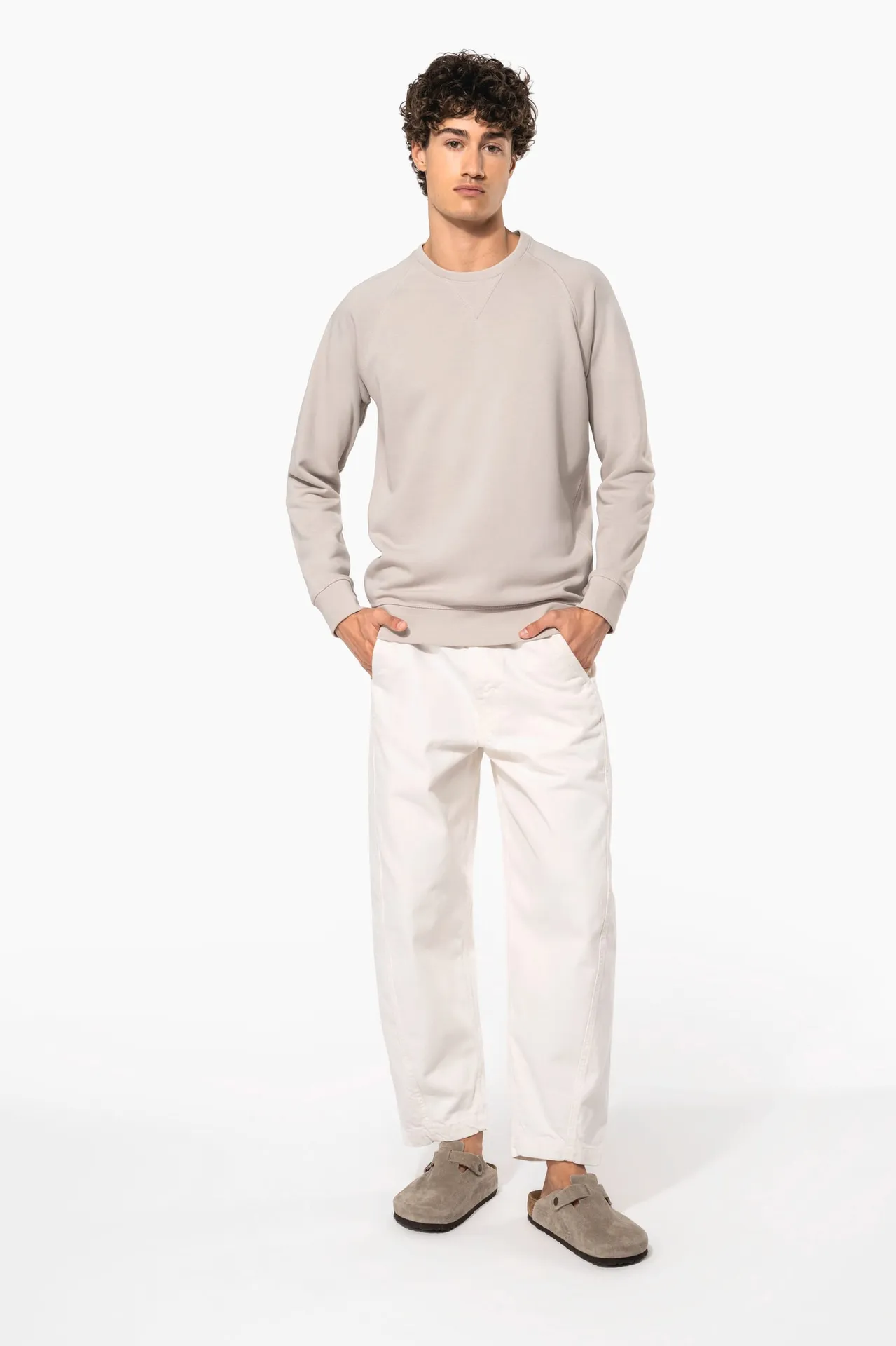 Herren Sweatshirt BIO-BAUMWOLLE Rundhalsausschnitt Raglanärmel