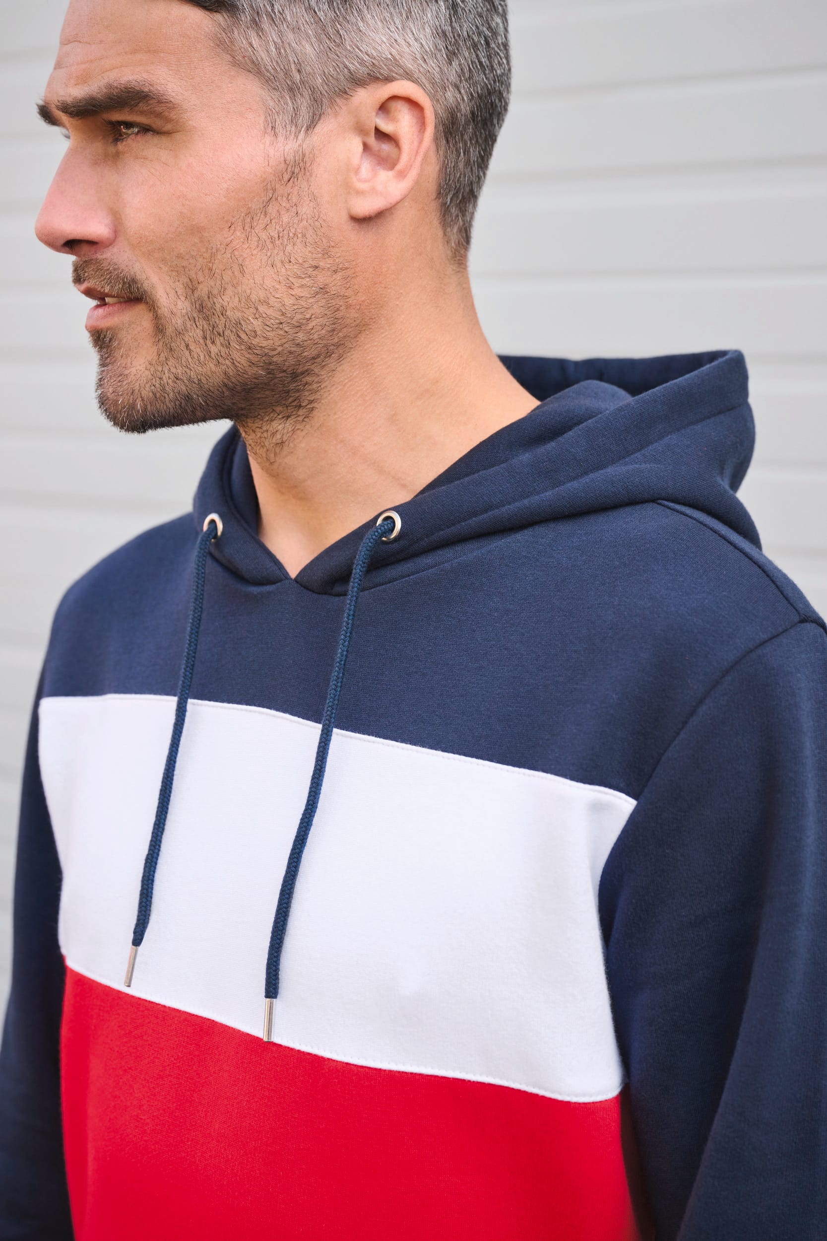 Dreifarbiges Kapuzensweatshirt, Unisex