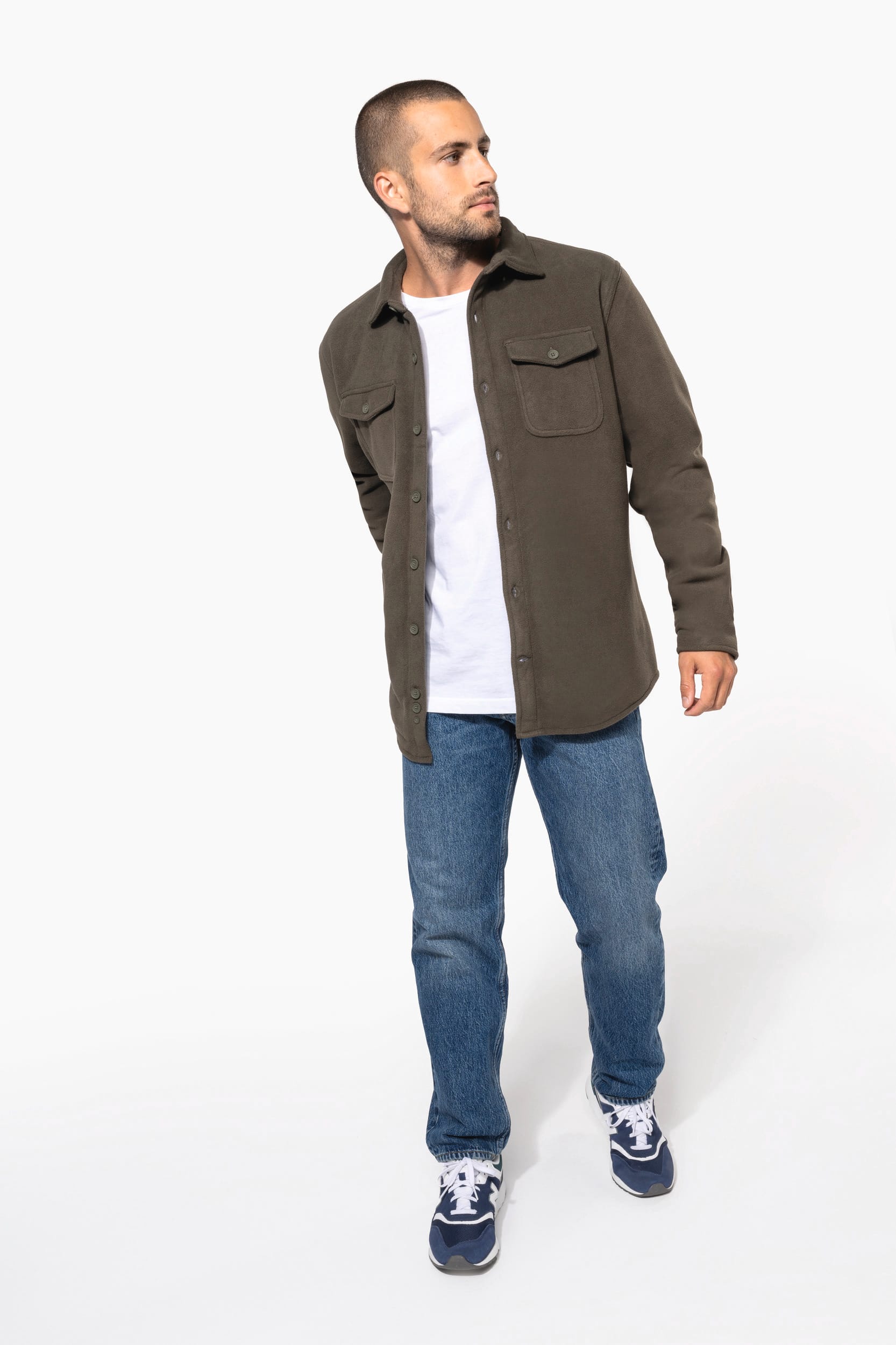 Fleece-Hemdjacke mit Sherpa-Futter