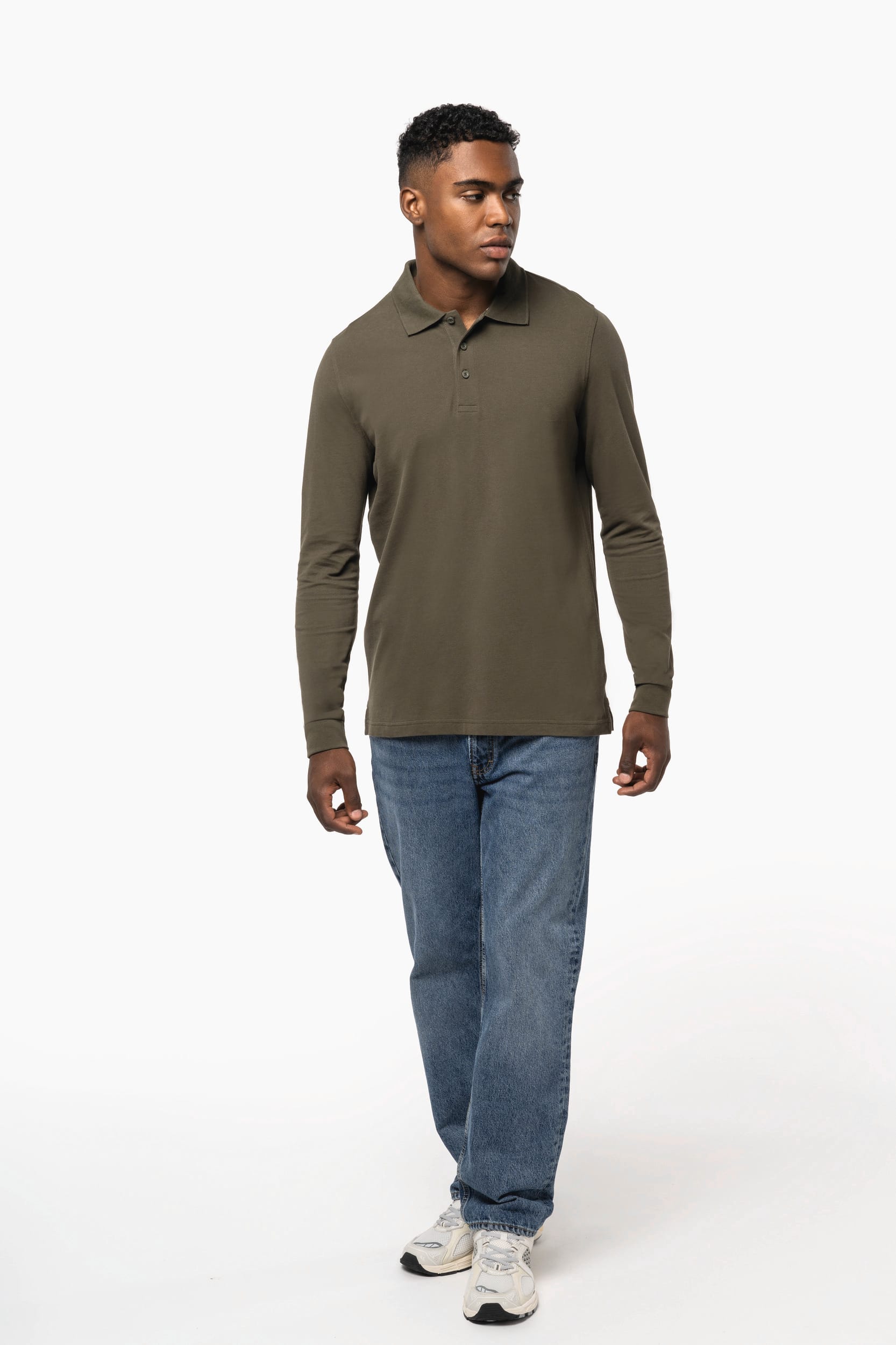 Herren Langarm Poloshirt