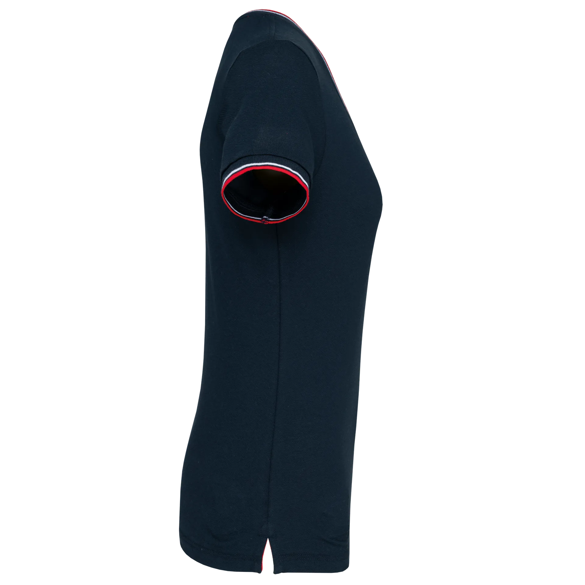 Damen T-Shirt aus Piqué-Trikot mit V-Ausschnitt