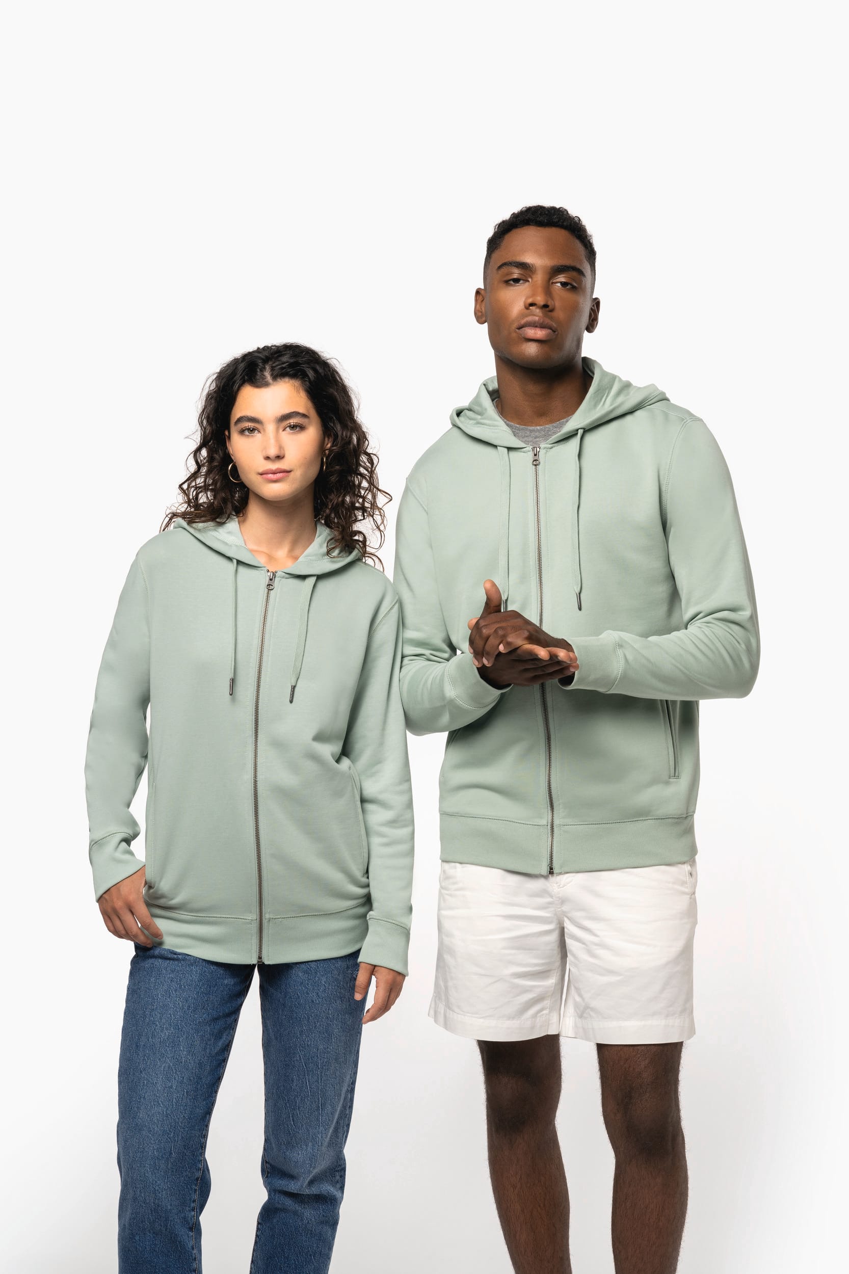 Umweltfreundliches Unisex-Kapuzensweatshirt mit Reißverschluss