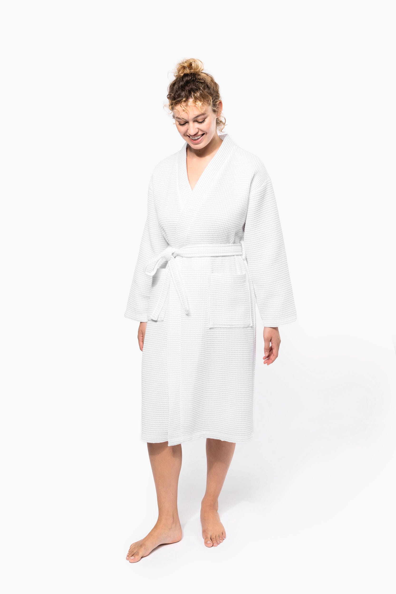 Walkfrottier-Bademantel Waffelpiqué