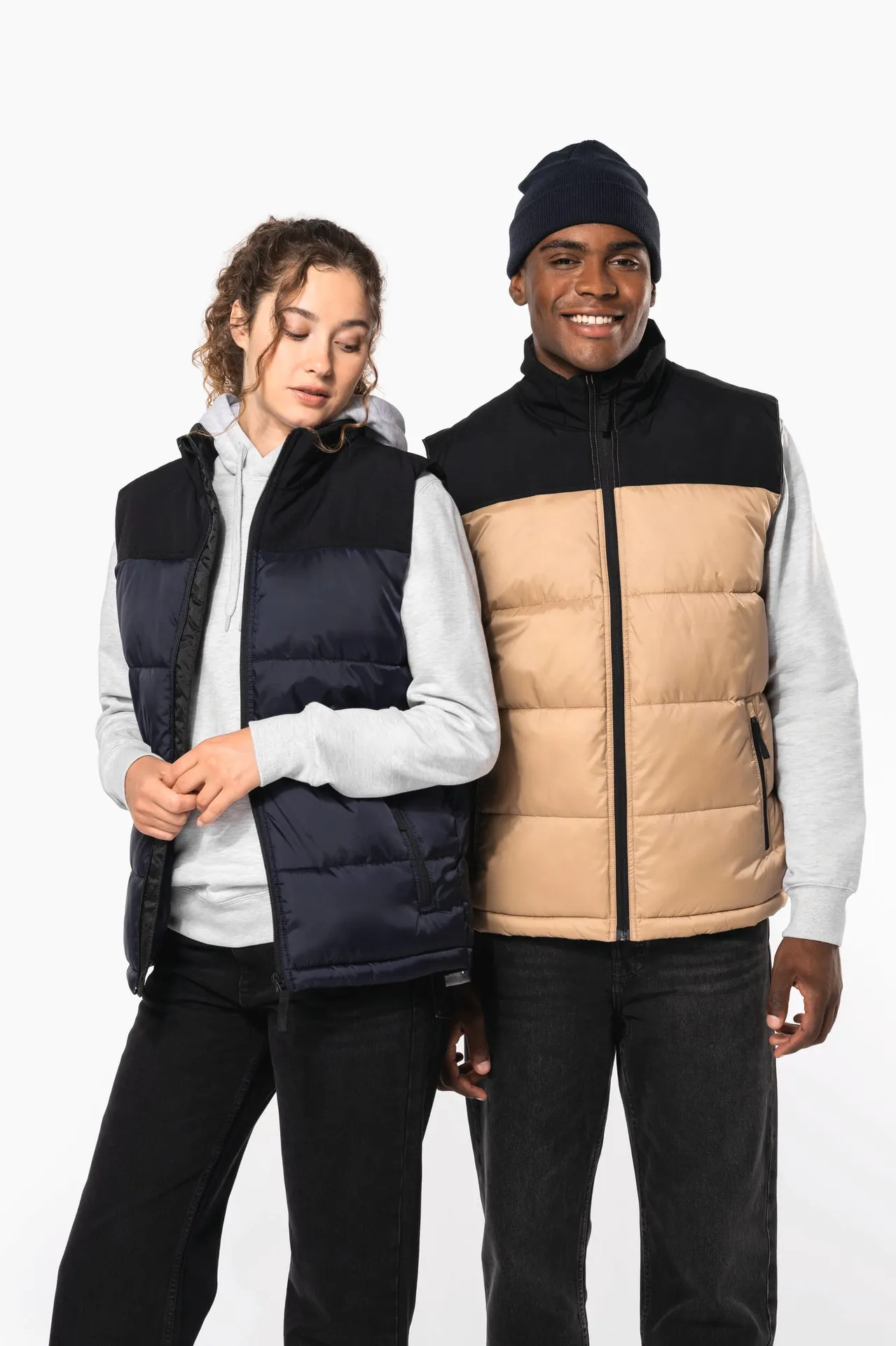 Gesteppter Unisex-Bodywarmer in zwei Farbtönen