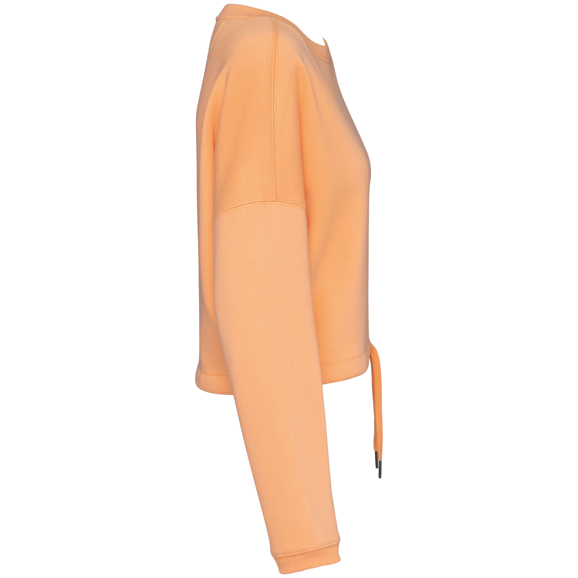 Umweltfreundliches cropped Oversize Damen Sweatshirt mit Rundhalsausschnitt