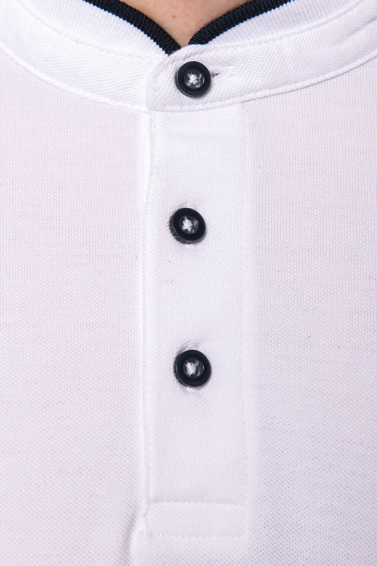 Kurzarm-Polohemd für Herren mit Maokragen