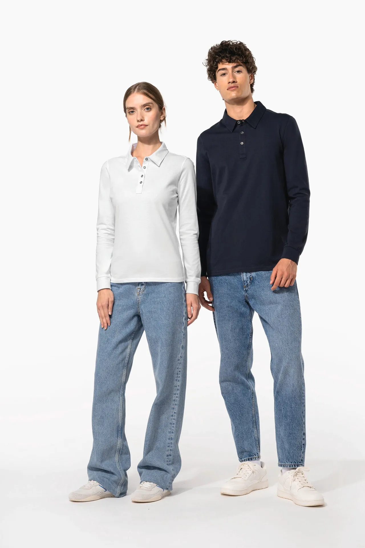 Langarm-Polohemd für Herren aus Jersey