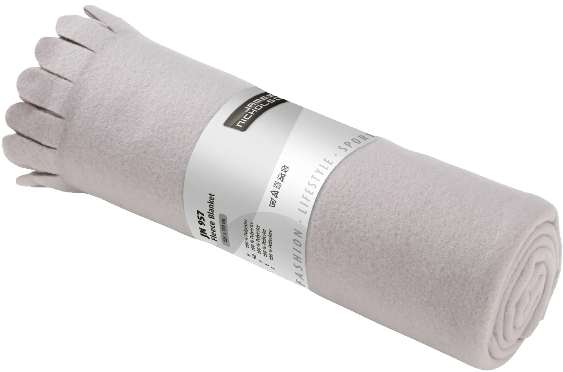 JN957 Fleece-Decke mit Fransen