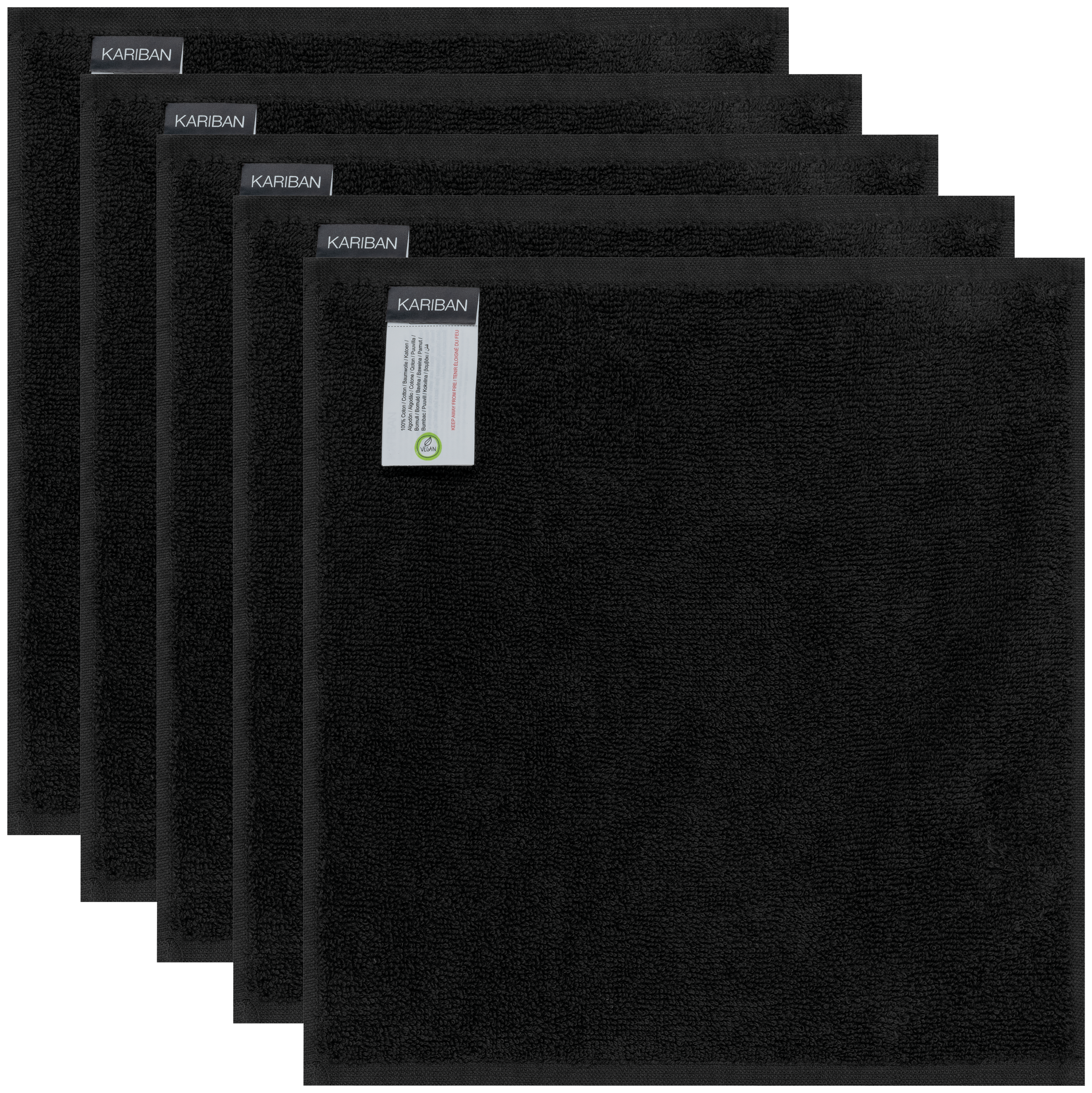 Gästehandtuch 30 x 30 cm – Set von 5 Handtüchern