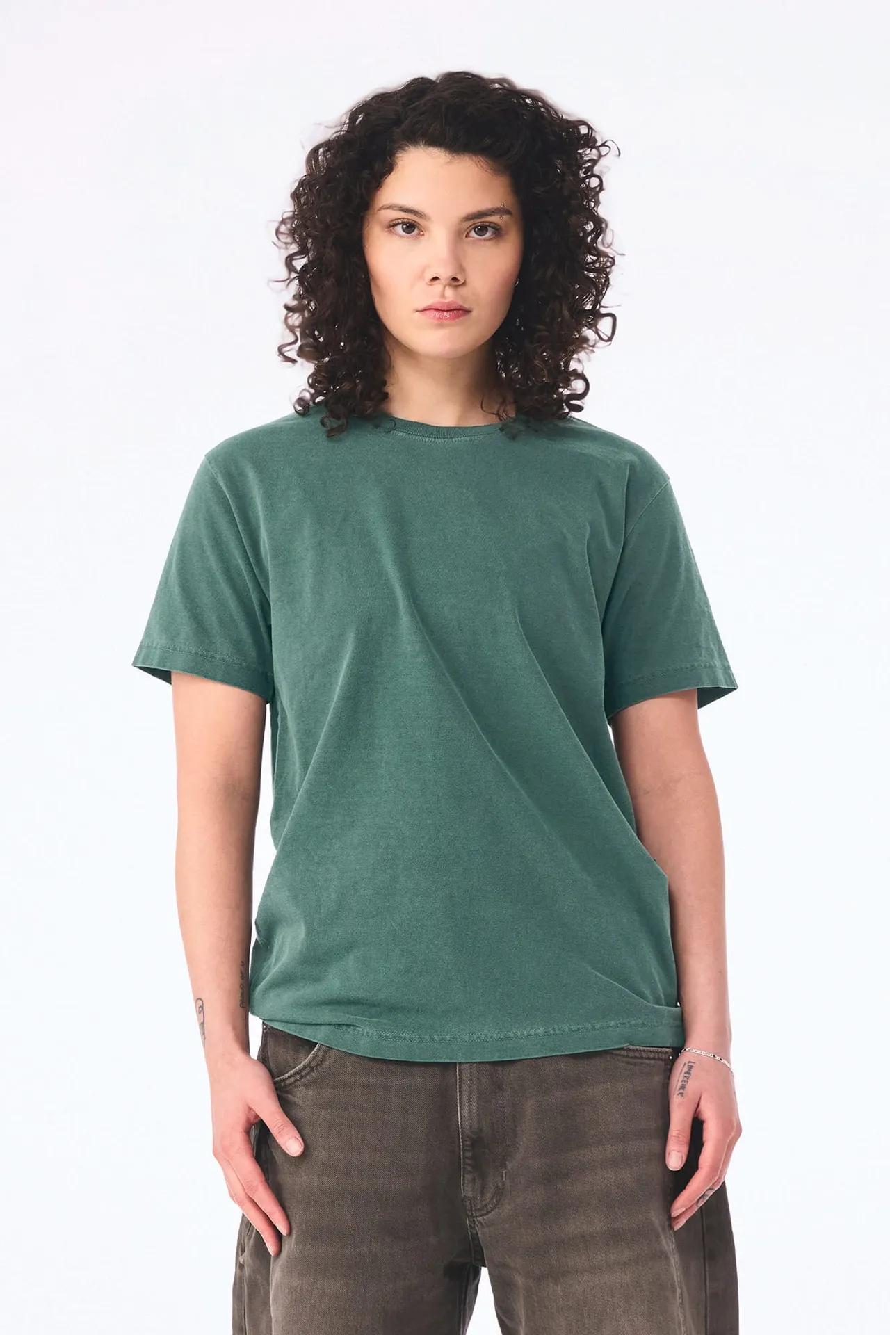 Unisex-T-Shirt aus dickem, verwaschenem Stoff