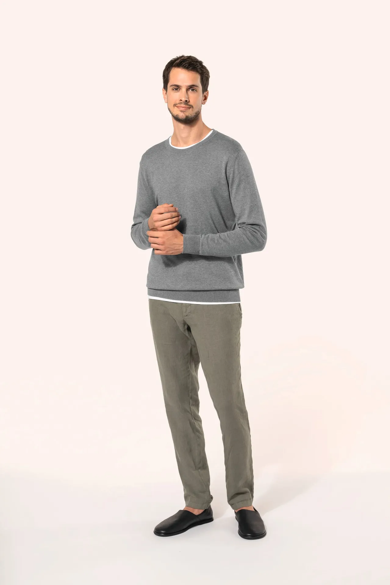 Supima®-Herrenpullover mit Rundhalsausschnitt