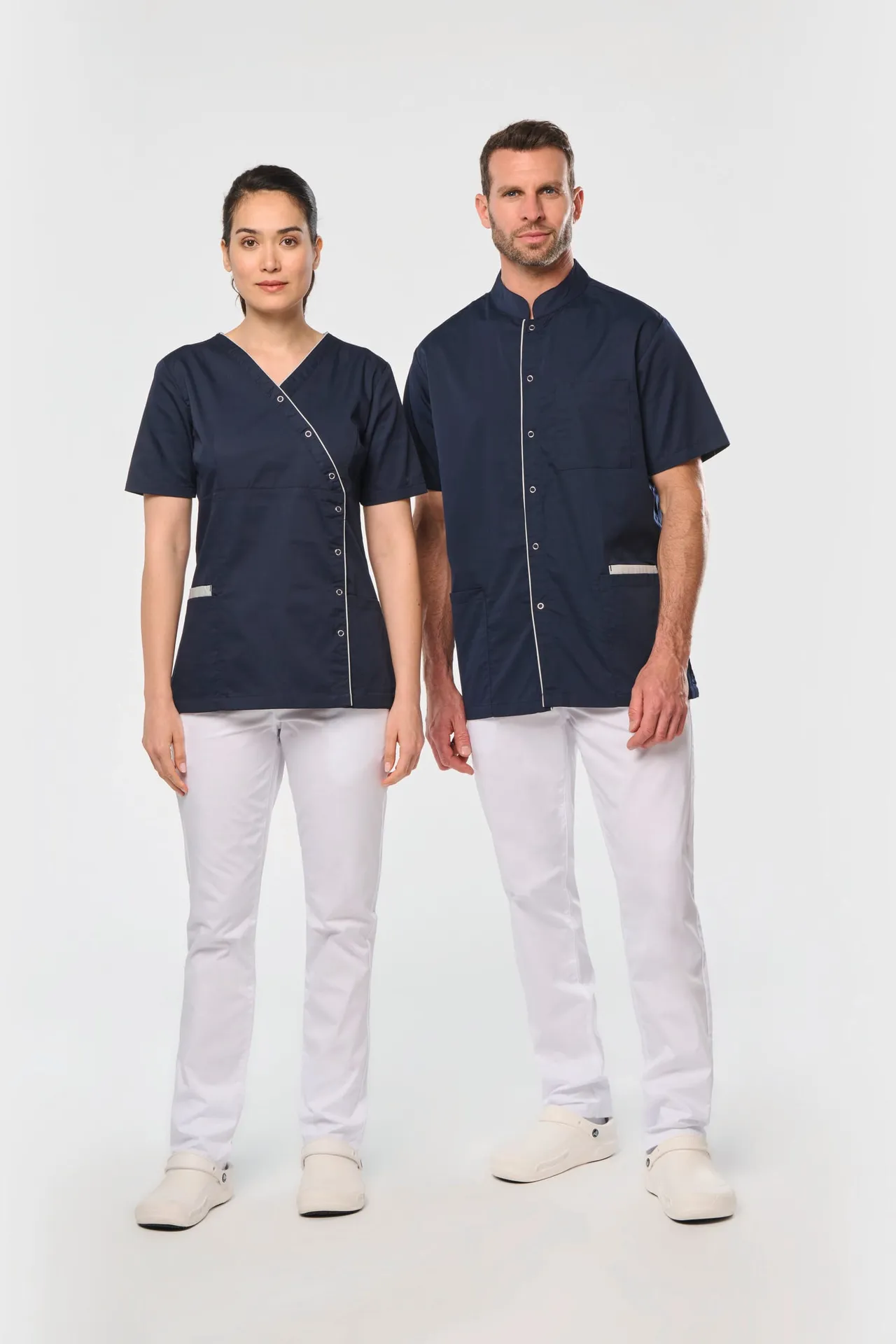 Herrenkittel aus Baumwollpolyester mit Druckknöpfen