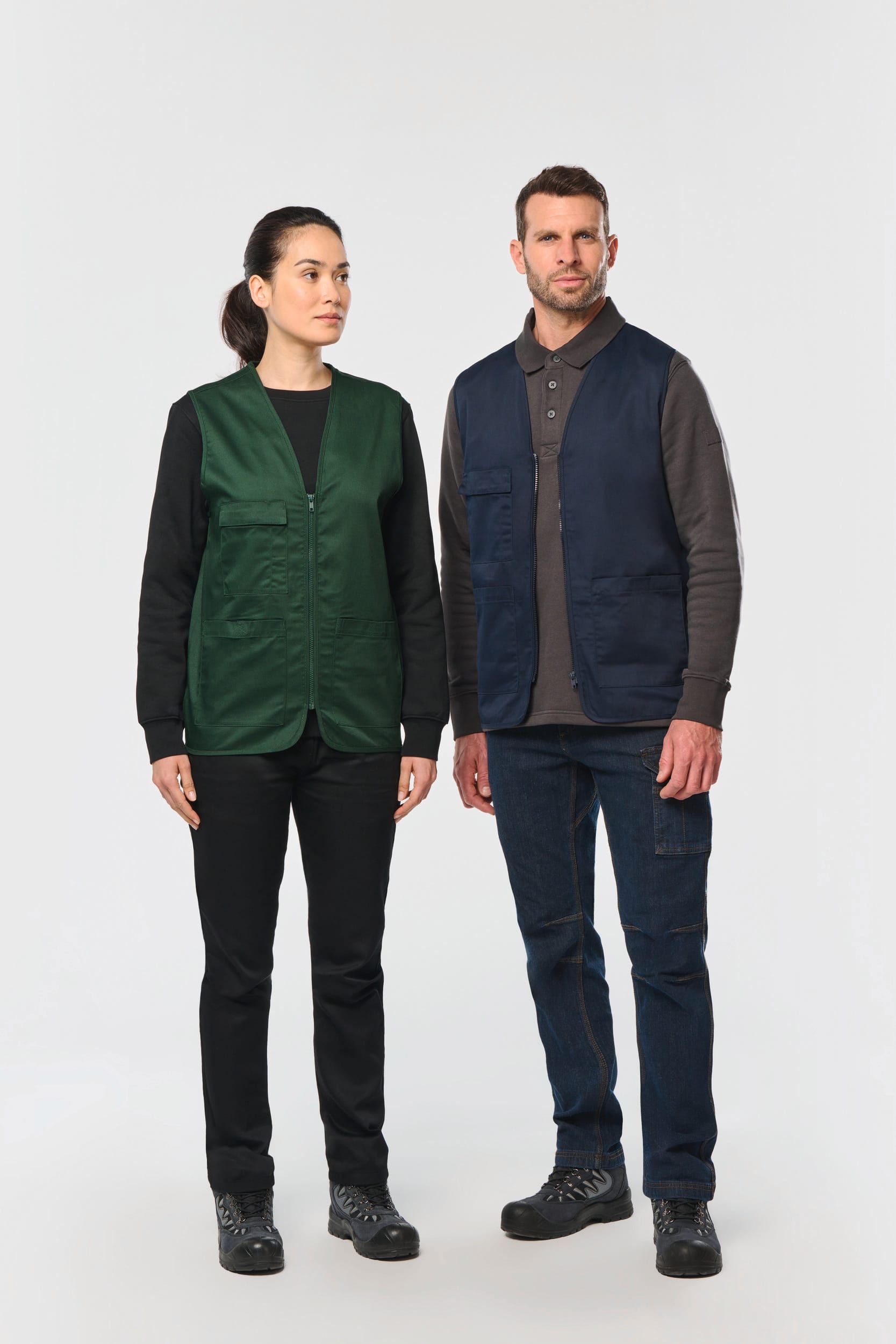 Unisex-Weste aus  Baumwollpolyester mit mehreren Taschen