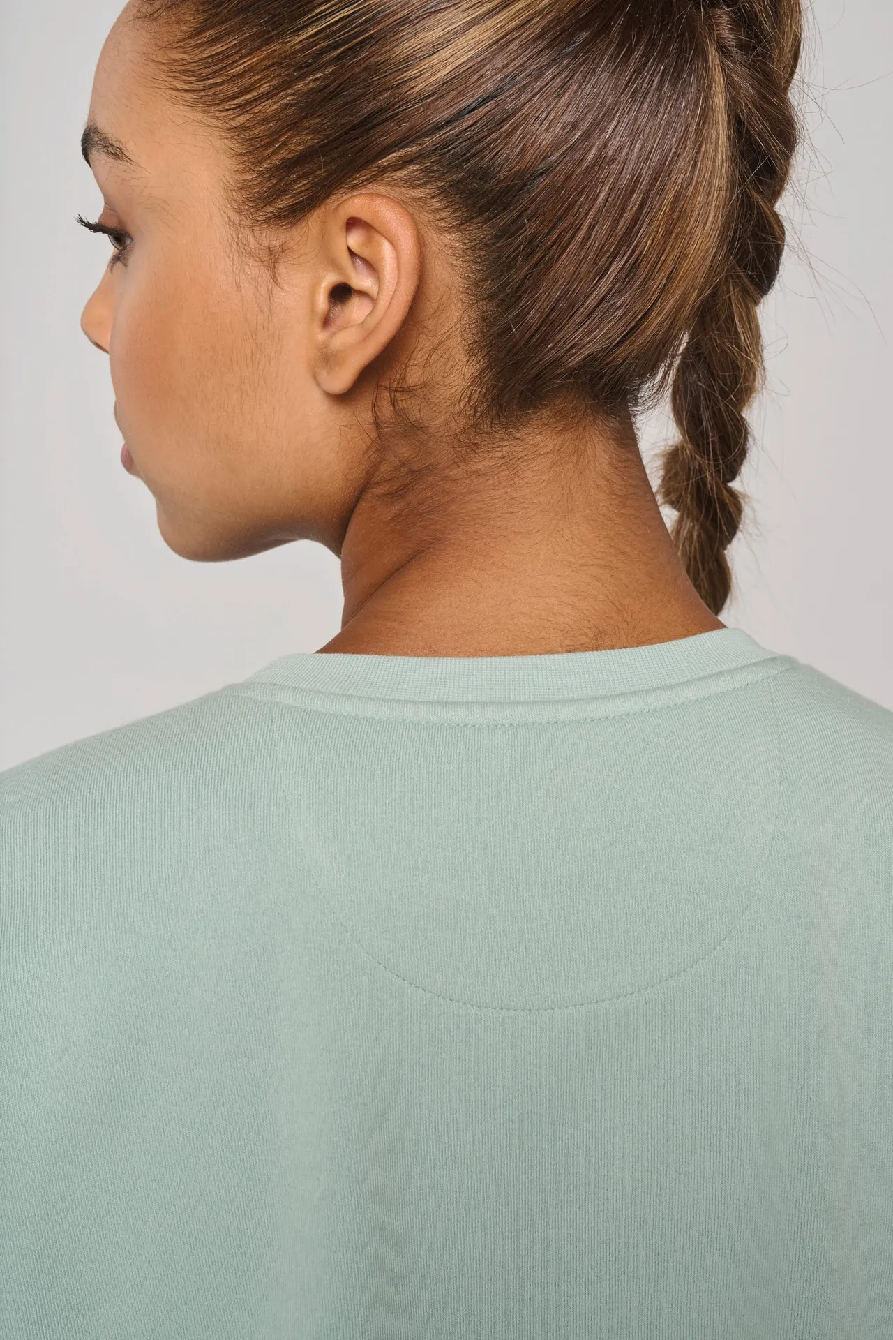 Damen Cropped-Sweatshirt mit kurzen Ärmeln und Rundhalsausschnitt