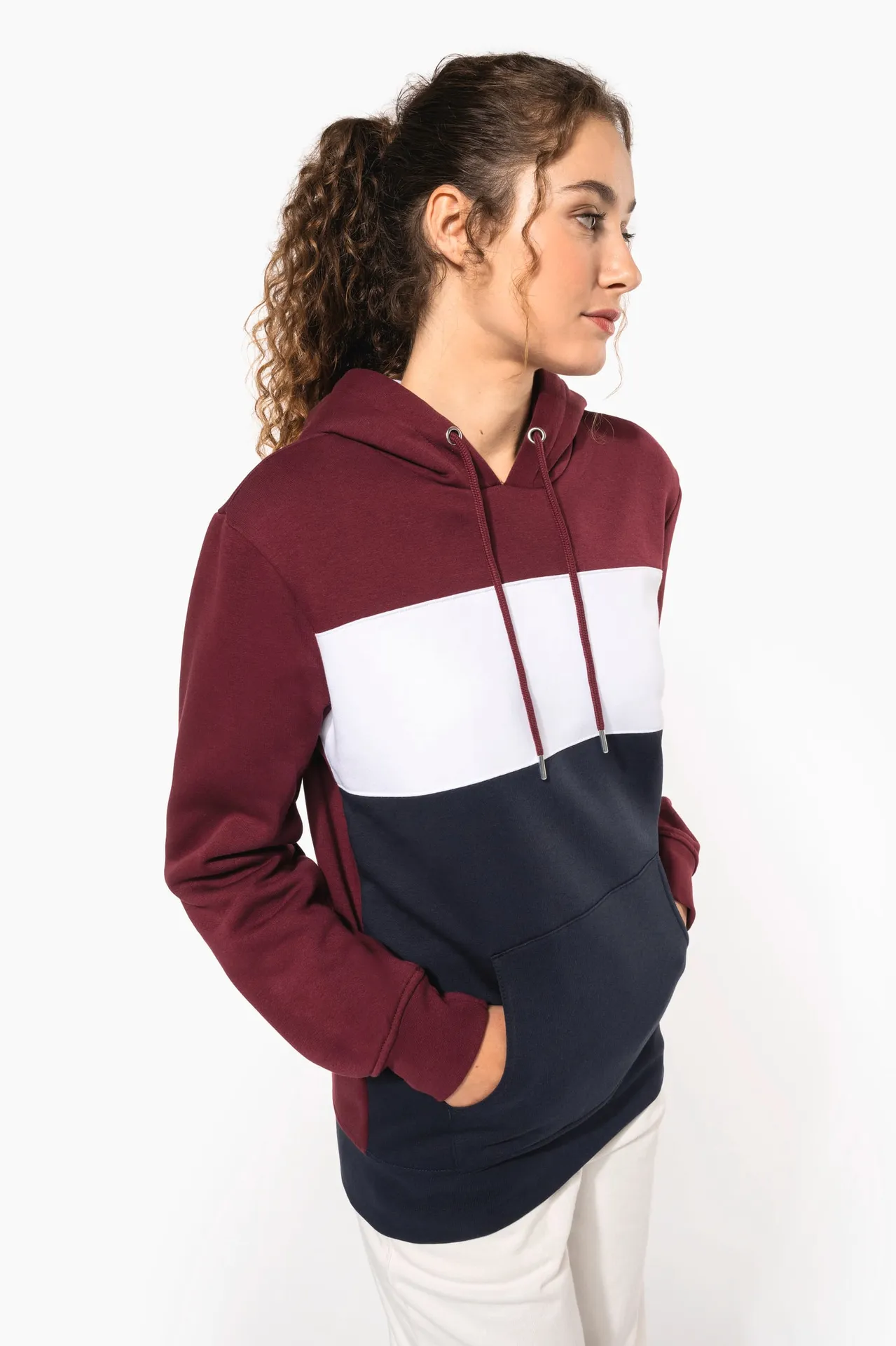 Dreifarbiges Kapuzensweatshirt, Unisex