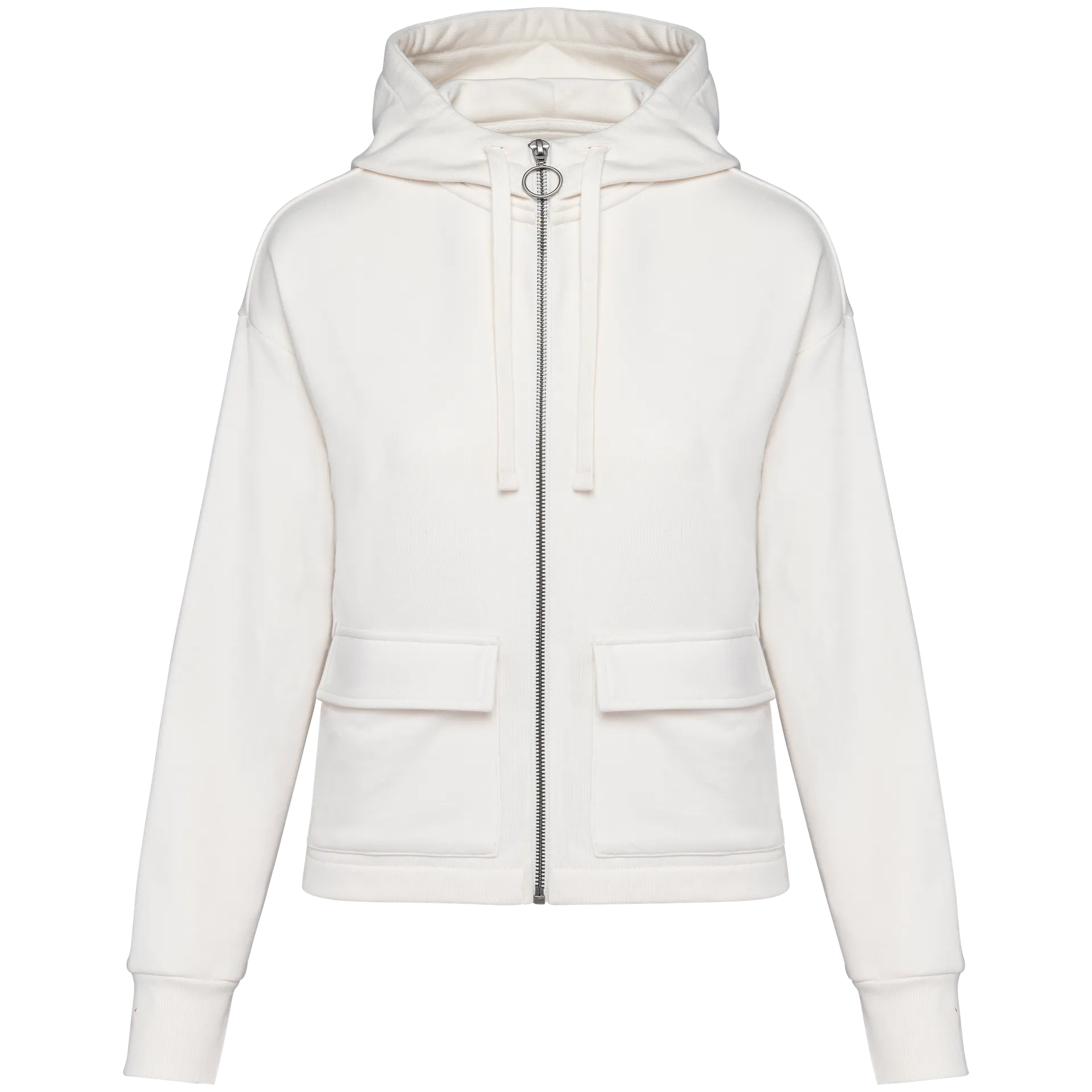 Umweltfreundliches Damen-Kapuzensweatshirt aus French Terry mit Reißverschluss