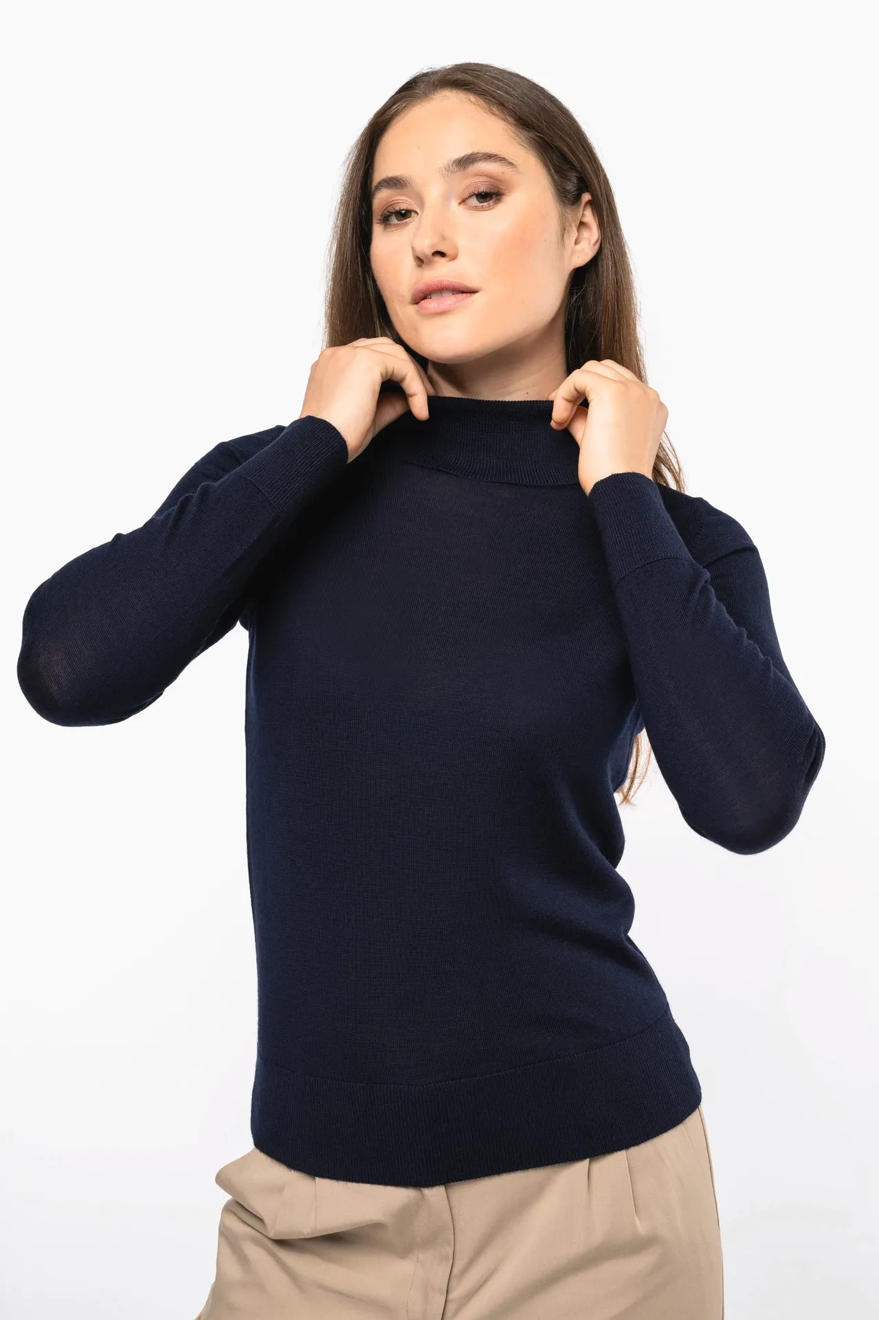 Merino-Damenpullover mit Rollkragen