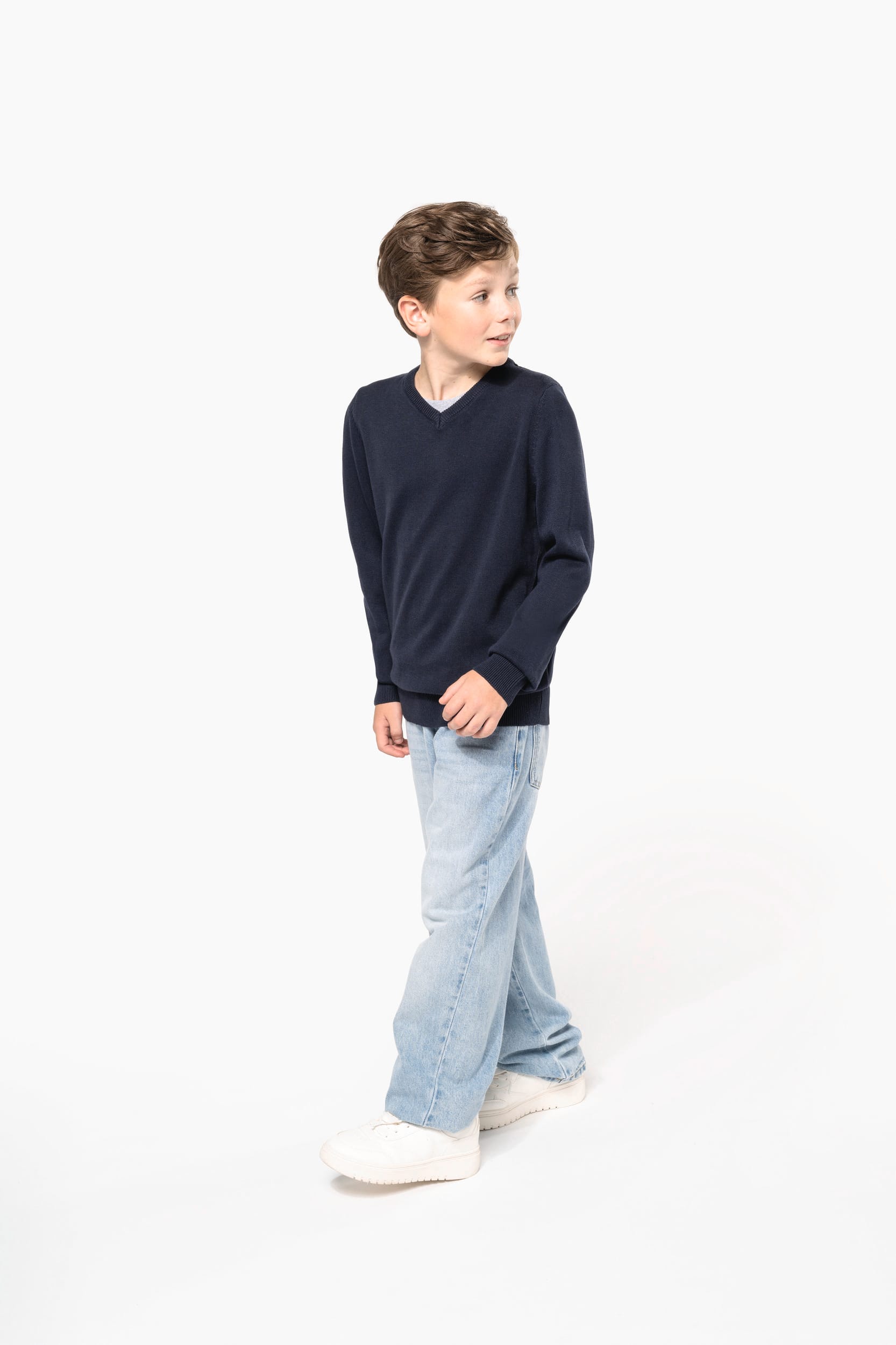 Kinder-Pullover mit V-Ausschnitt
