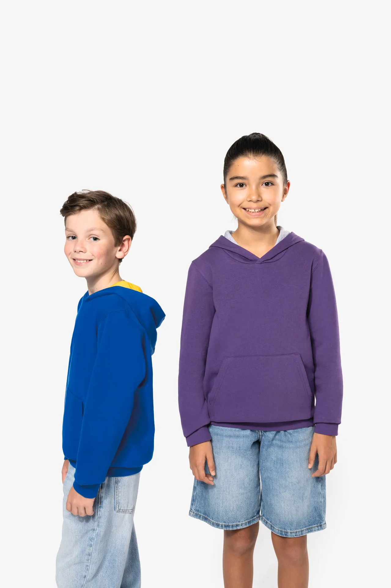 Kinder Kapuzenshirt Bicolor