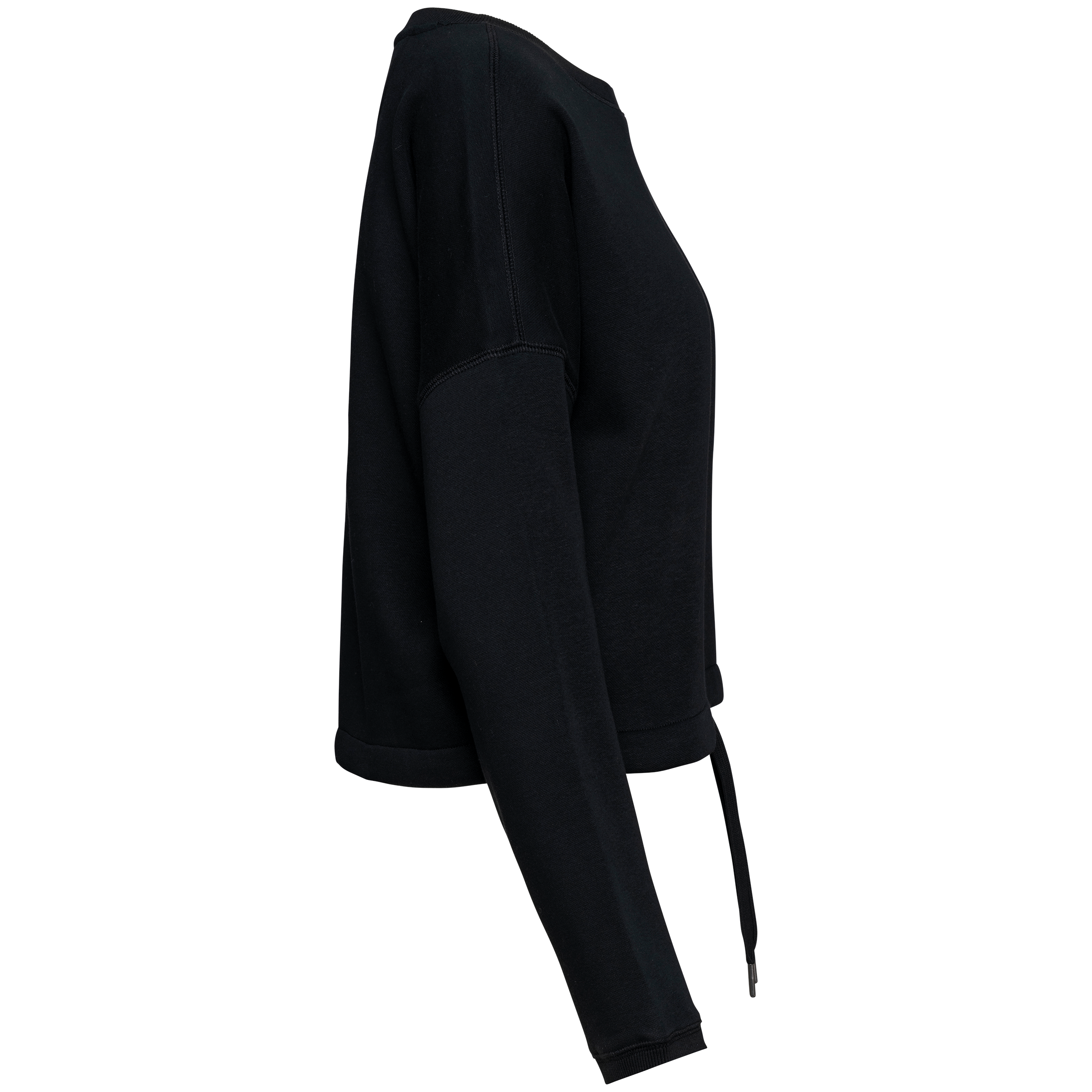 Umweltfreundliches cropped Oversize Damen Sweatshirt mit Rundhalsausschnitt