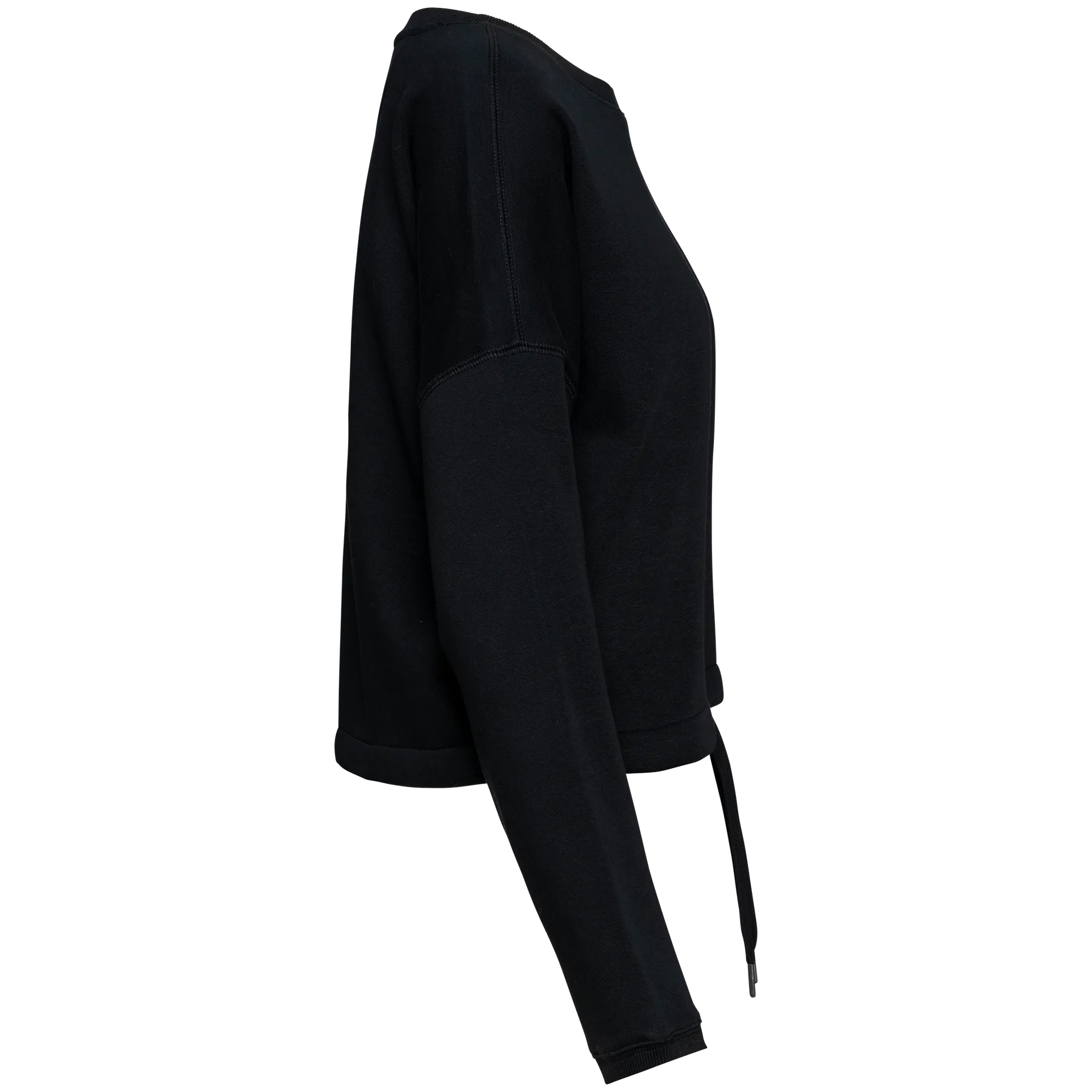 Umweltfreundliches cropped Oversize Damen Sweatshirt mit Rundhalsausschnitt