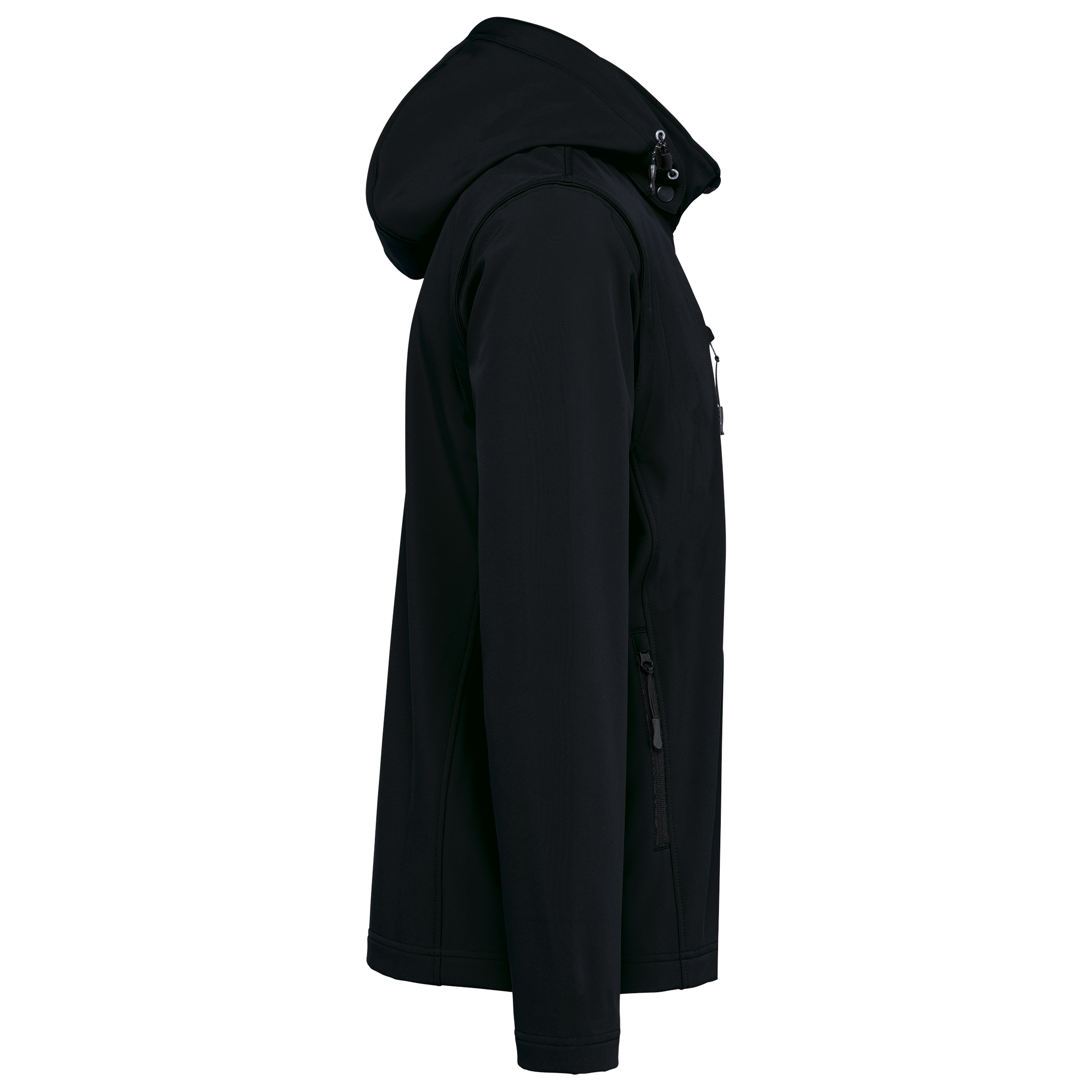 3-lagige Unisex-Softshell-Jacke mit Kapuze und abnehmbaren Ärmeln