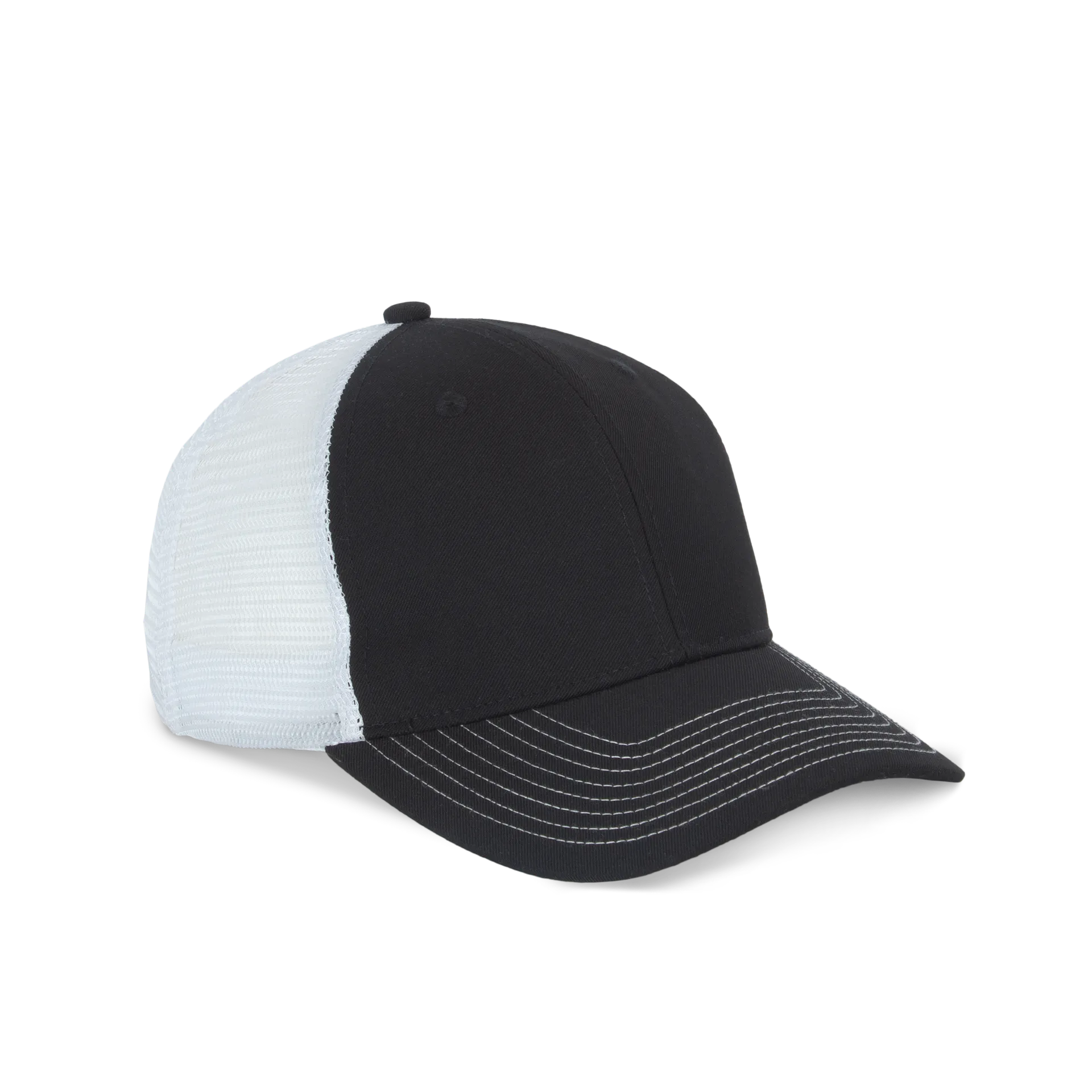 6 Panel Trucker mit kontrastfarbenen Nähten