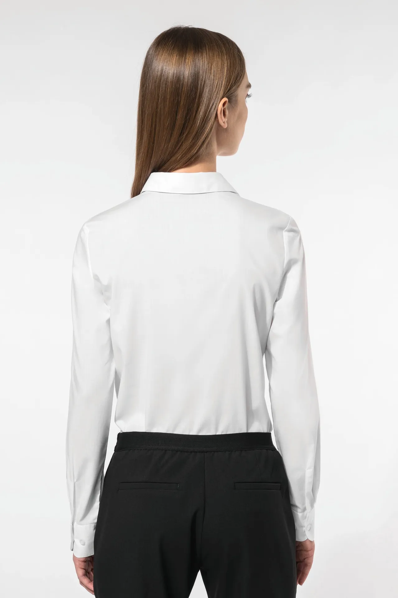 Popeline-Hemd Baumwollpolyester pflegeleicht für Damen