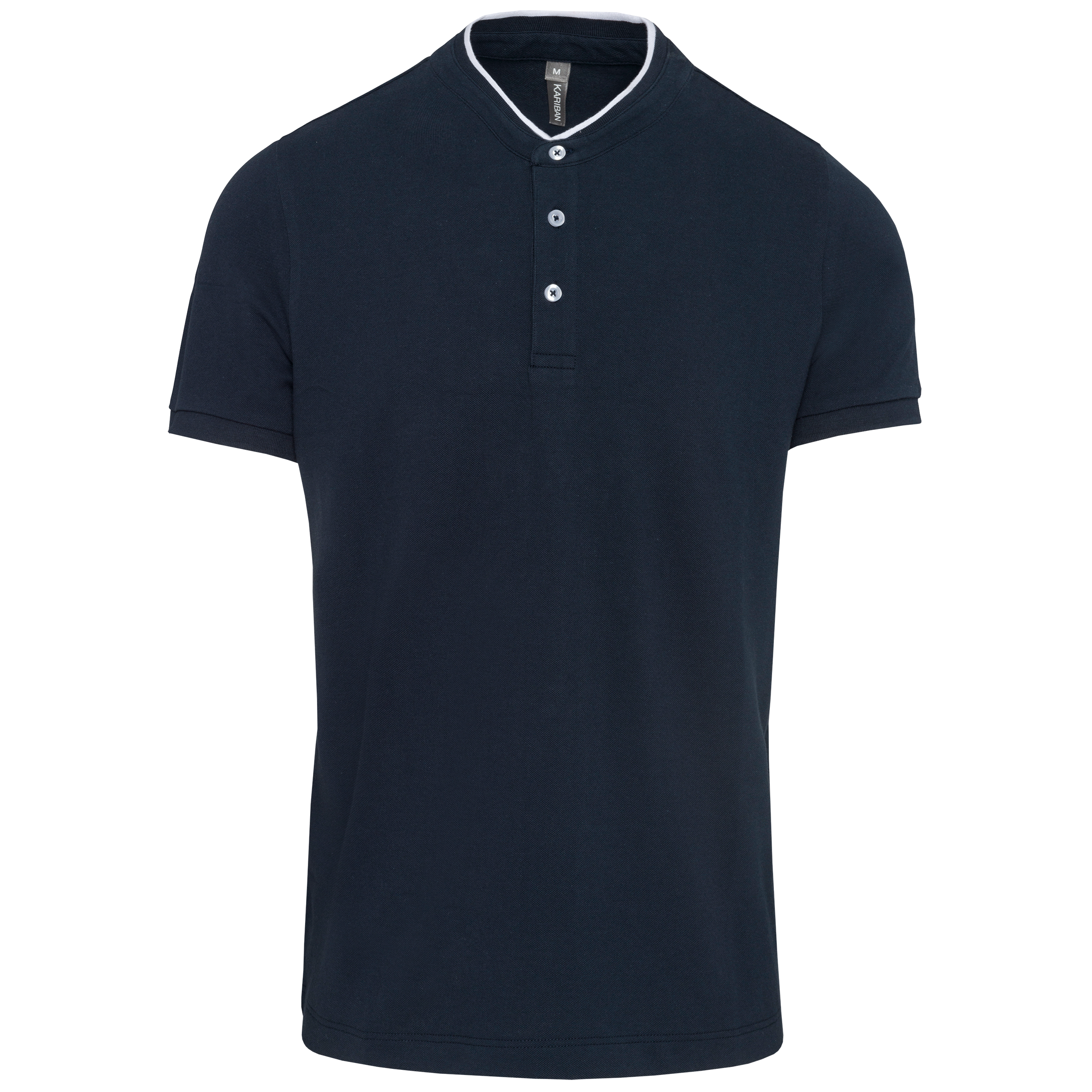 Kurzarm-Polohemd für Herren mit Maokragen