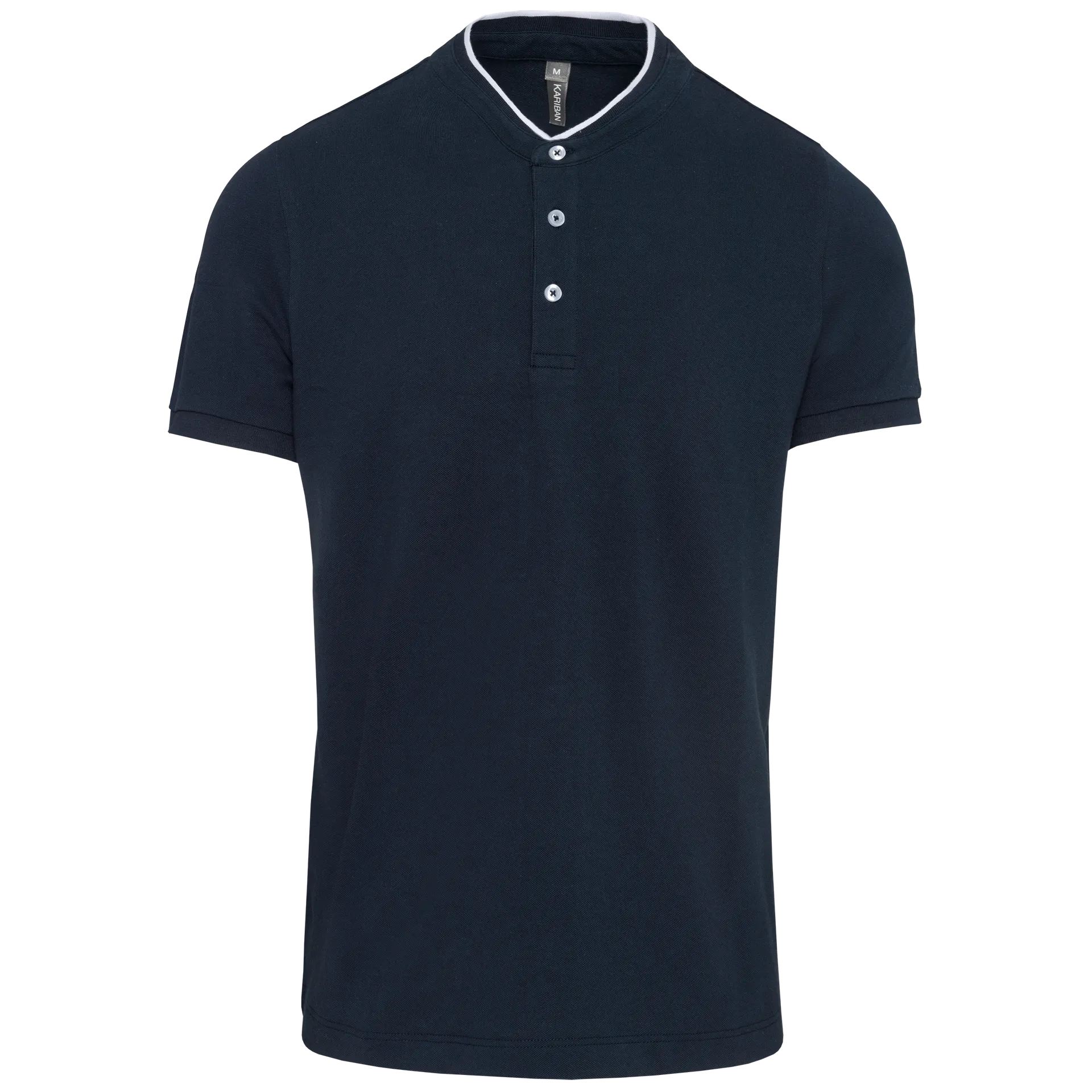 Kurzarm-Polohemd für Herren mit Maokragen